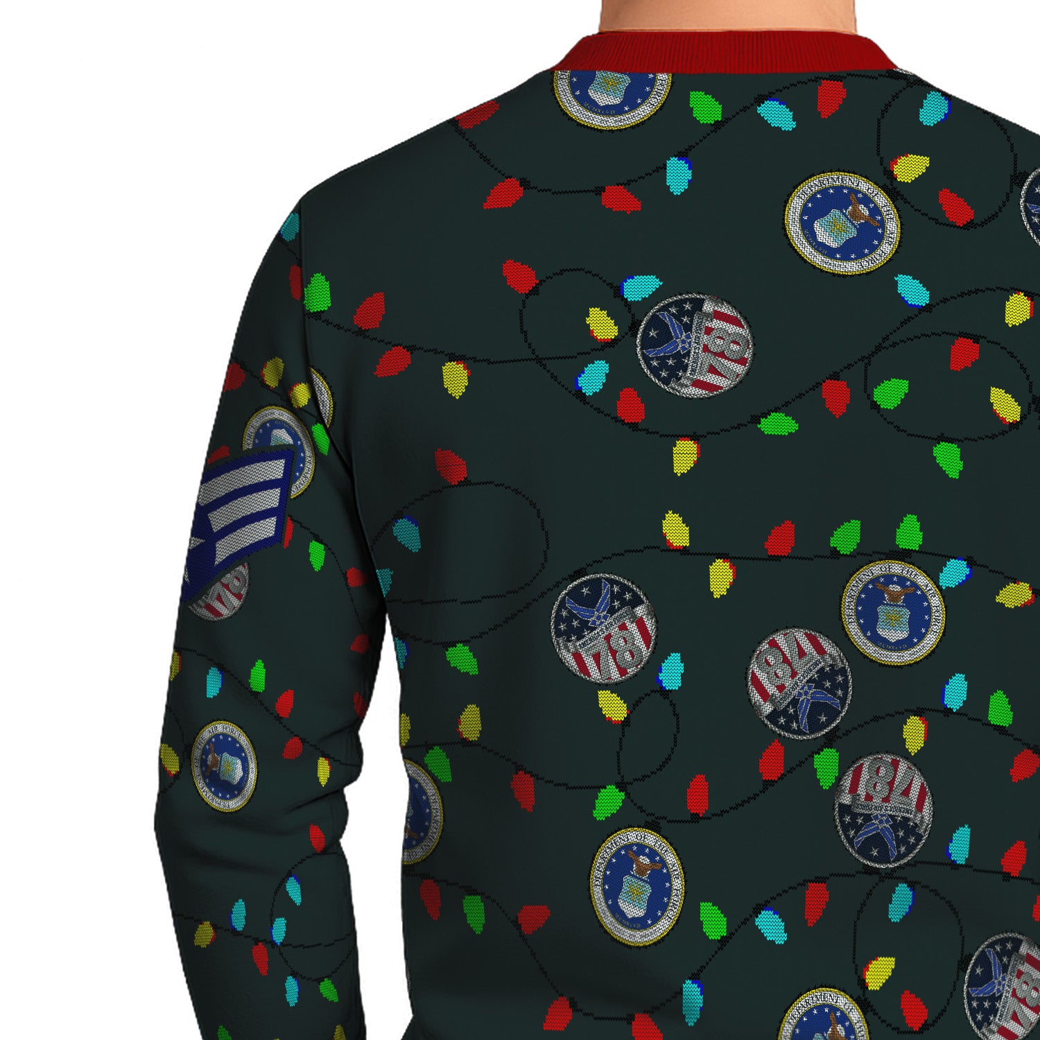 Custom Ranks US Air Force Ugly Christmas Sweater for Women Men KRUST07
