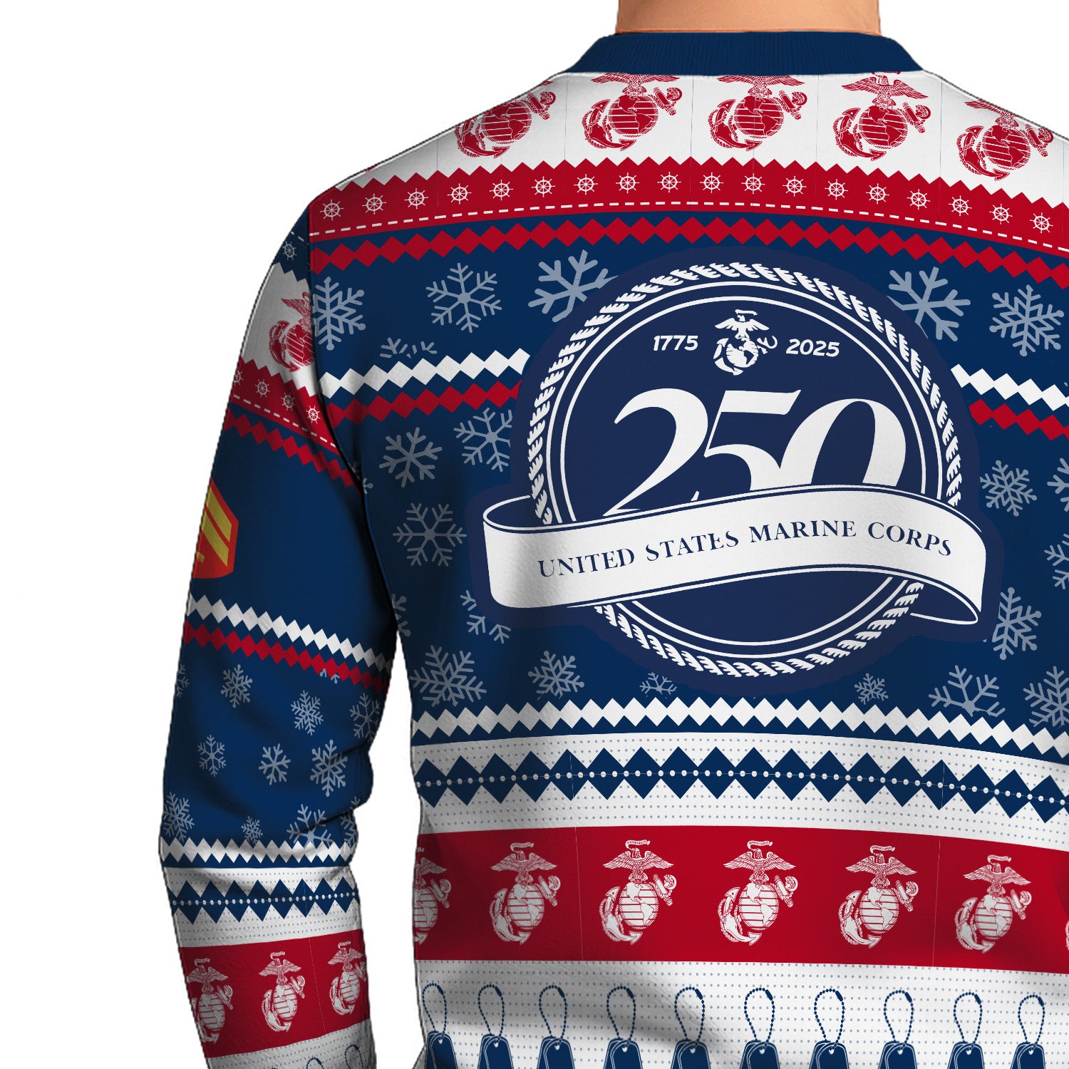 Custom Ranks USMC Ugly Christmas Sweater for Women Men KRUST03