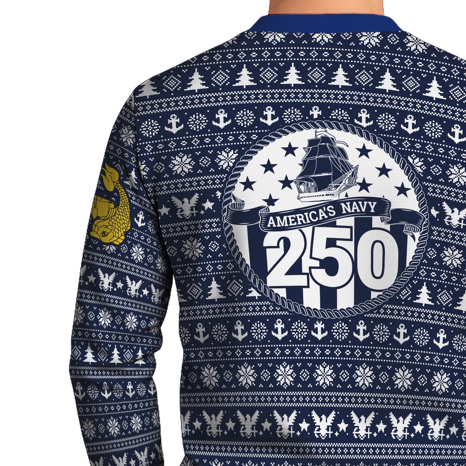 Personalized US Navy Christmas Ugly Sweater KRUST11