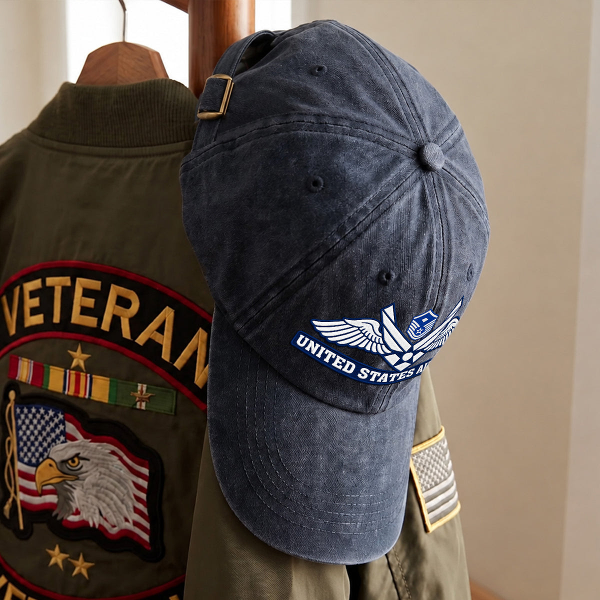 Custom U.S. Air Force Cotton Hat Personalized Rank and Name