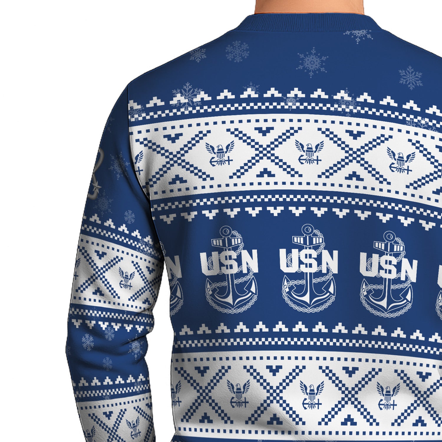 Custom Ranks US Navy Ugly Christmas Sweater for Women Men KRUST05