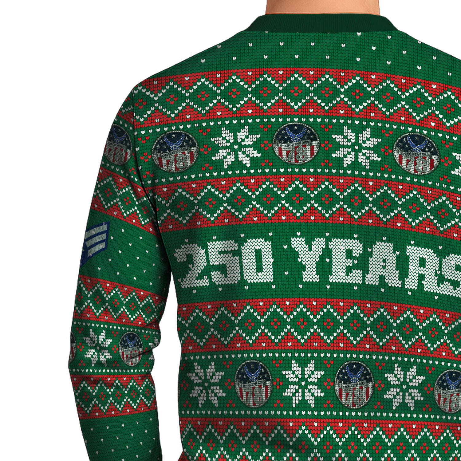 Custom Ranks US Air Force Ugly Christmas Sweater for Women Men KRUST09