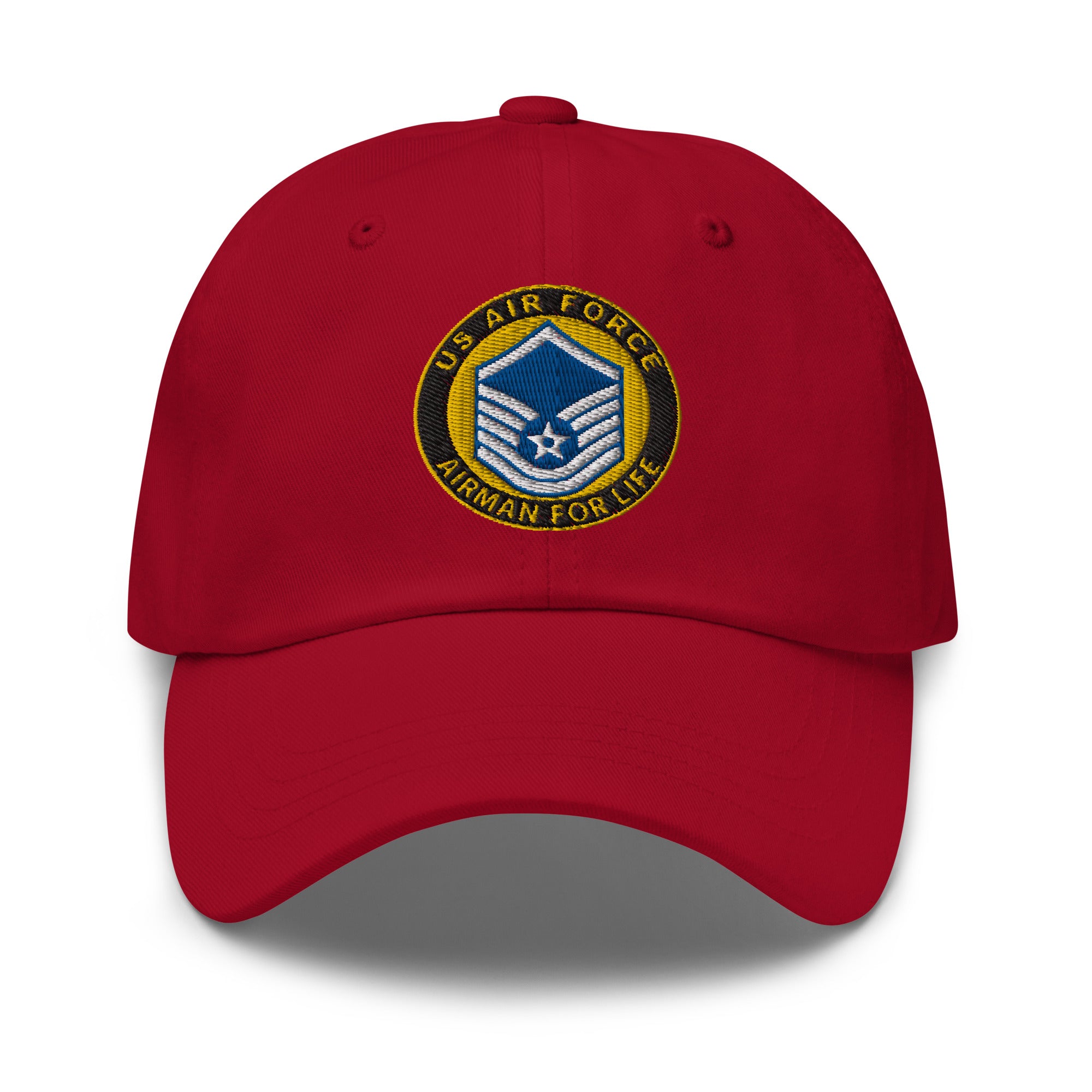 US Air Force E-7 Master Sergeant MSgt Airman For Life Embroidered Dad Hat