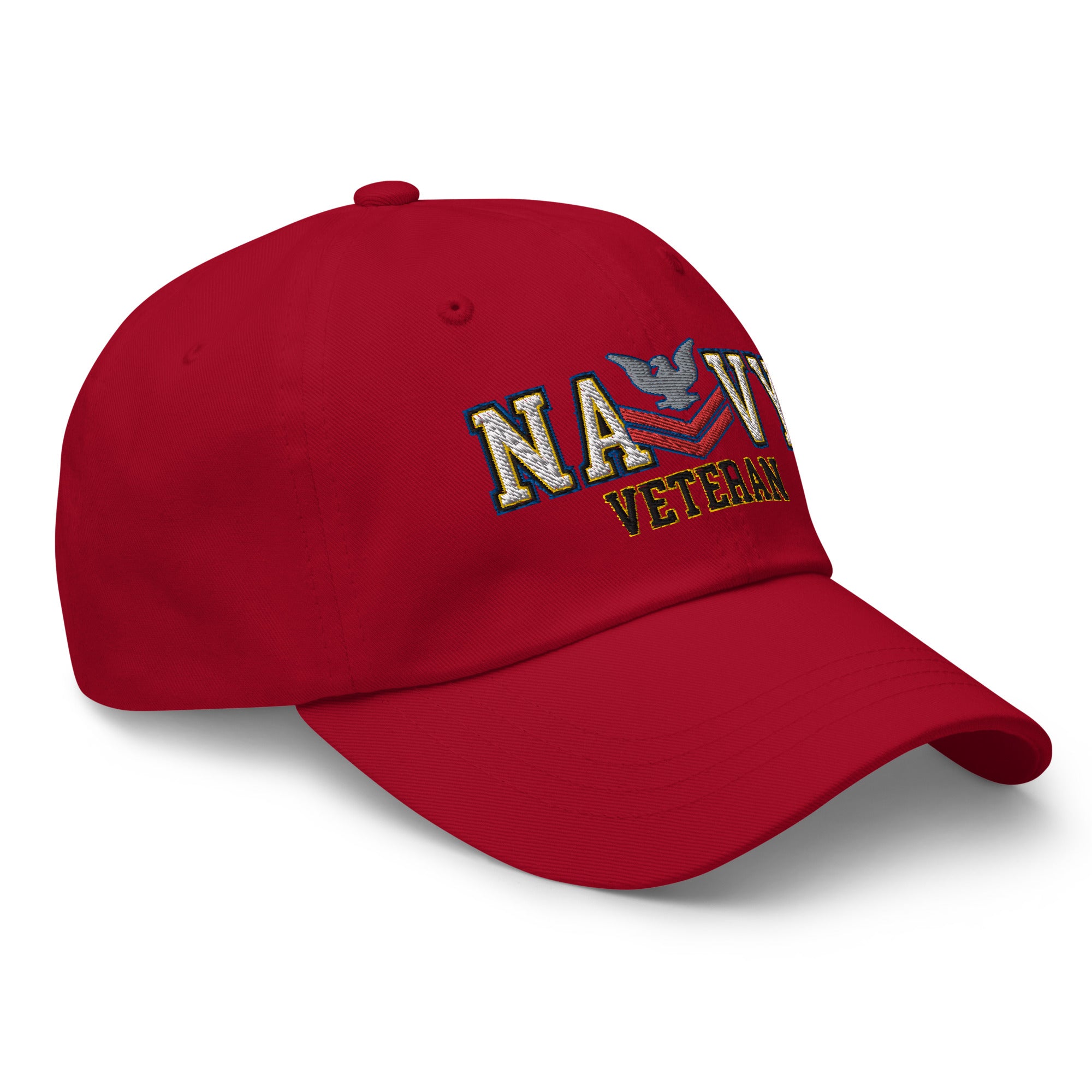 US Navy E-5 Red Stripe Veteran Embroidered Dad Hat