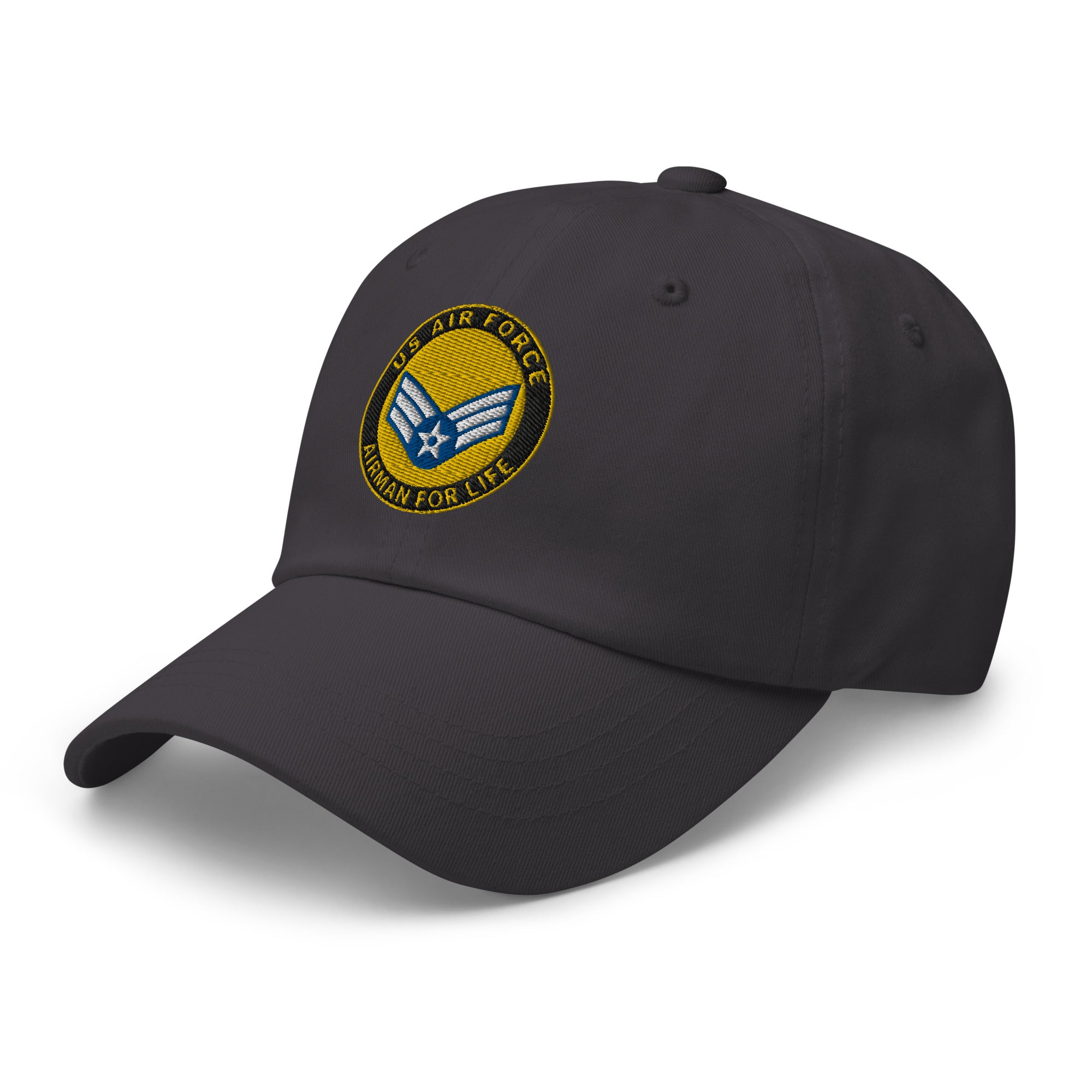 US Air Force E-4 Senior Airman SrA Airman For Life Embroidered Dad Hat