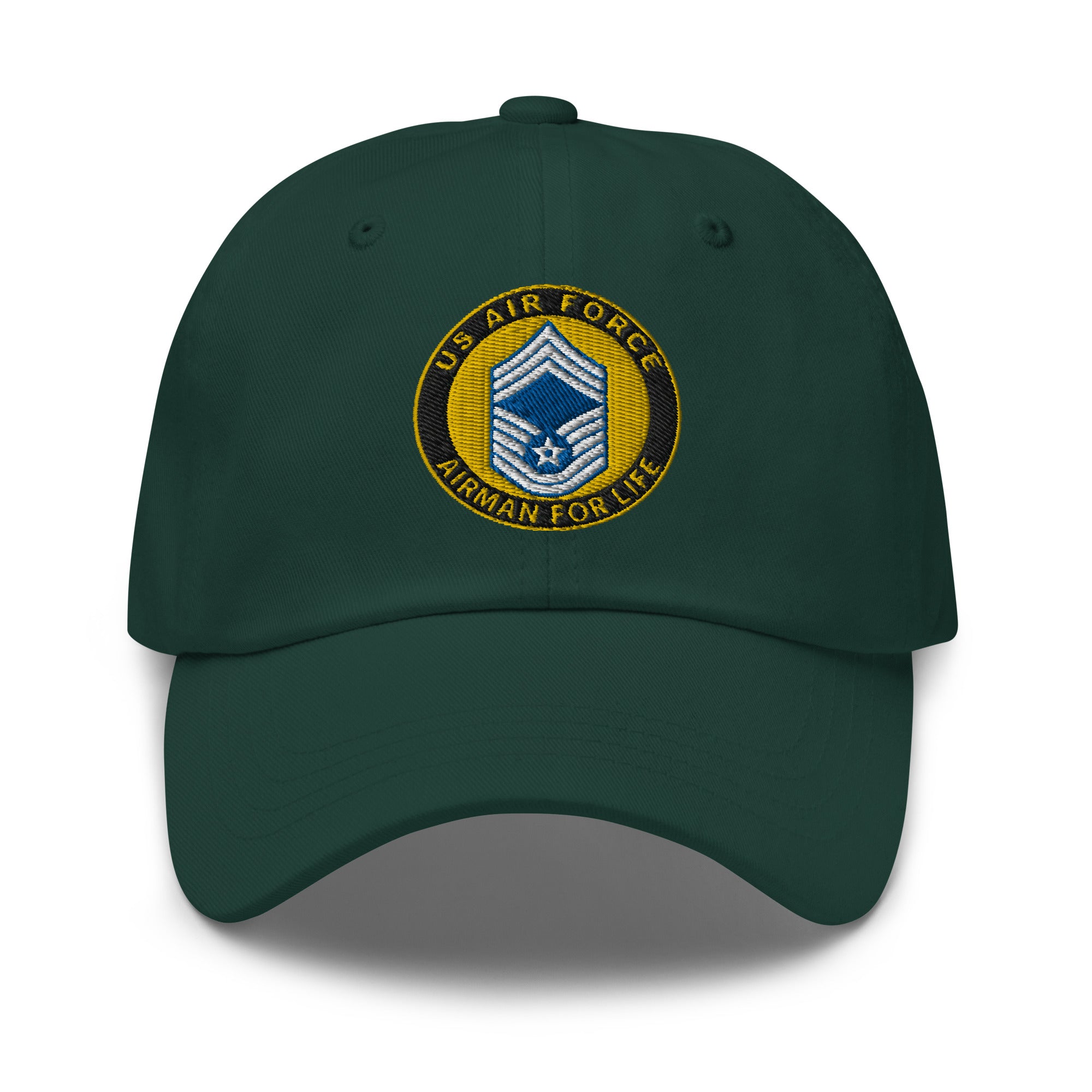 US Air Force E-9 Chief Master Sergeant CMSgt Airman For Life Embroidered Dad Hat