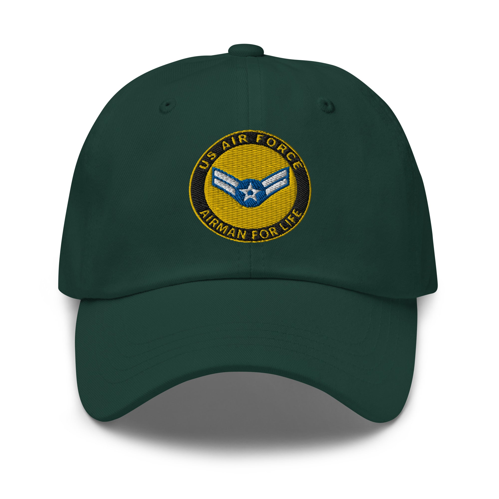 US Air Force E-3 Airman First Class A1C Airman For Life Embroidered Dad Hat