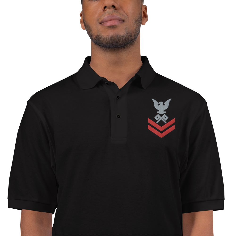 Custom US Navy Ranks, Insignia Embroidered Port Authority Polo Shirt