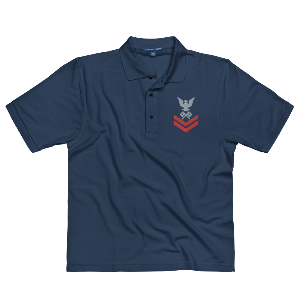 Custom US Navy Ranks, Insignia Embroidered Port Authority Polo Shirt