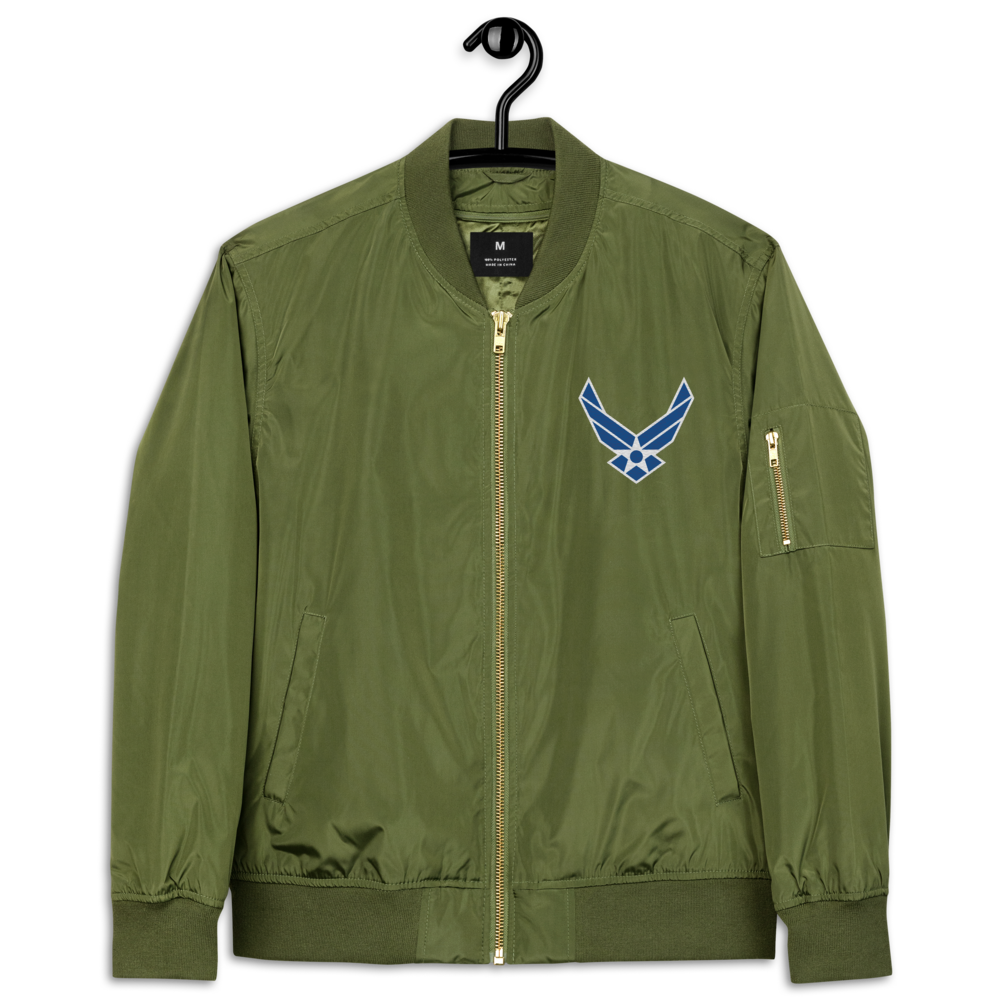 US Air Force EST. 1947, Custom US Air Force Ranks, Insignia On Back, Embroidered Recycled Bomber Jacket