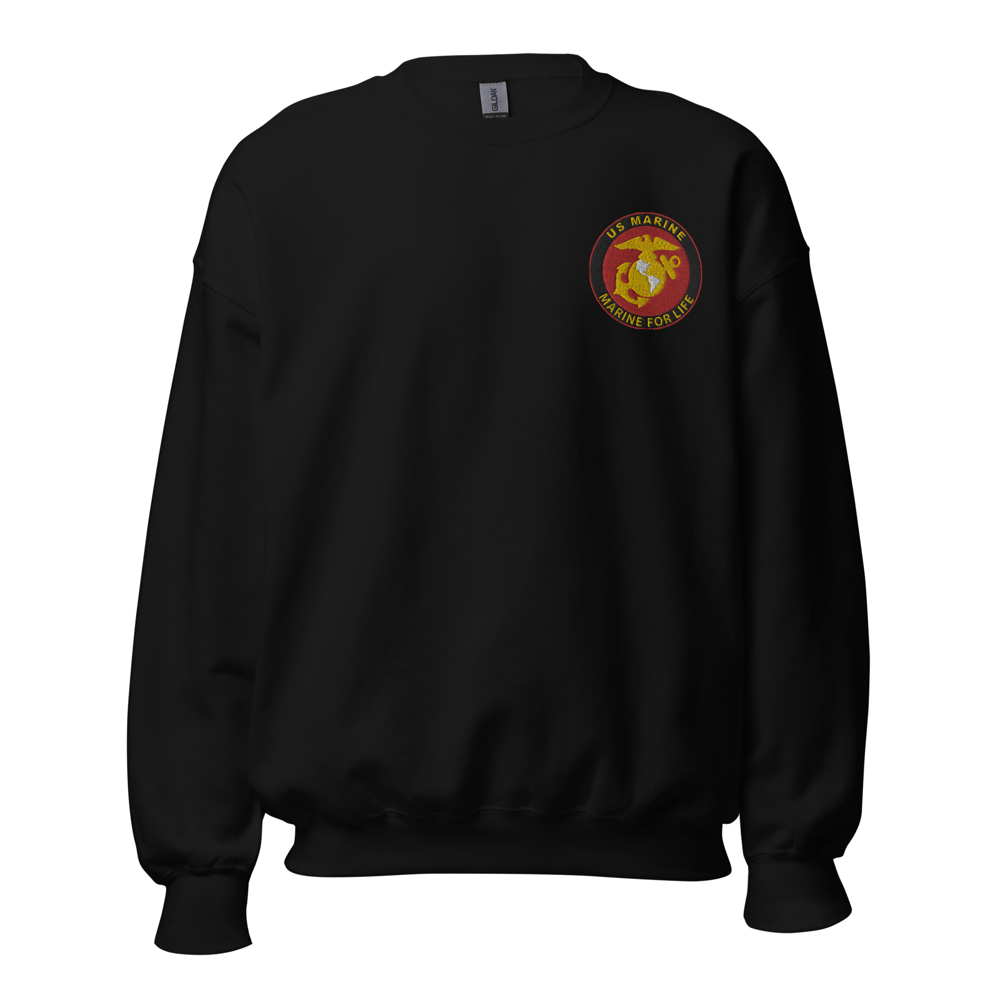 Custom US Marine Corps Ranks, Insignia Marine For Life Embroidered Unisex Sweatshirt