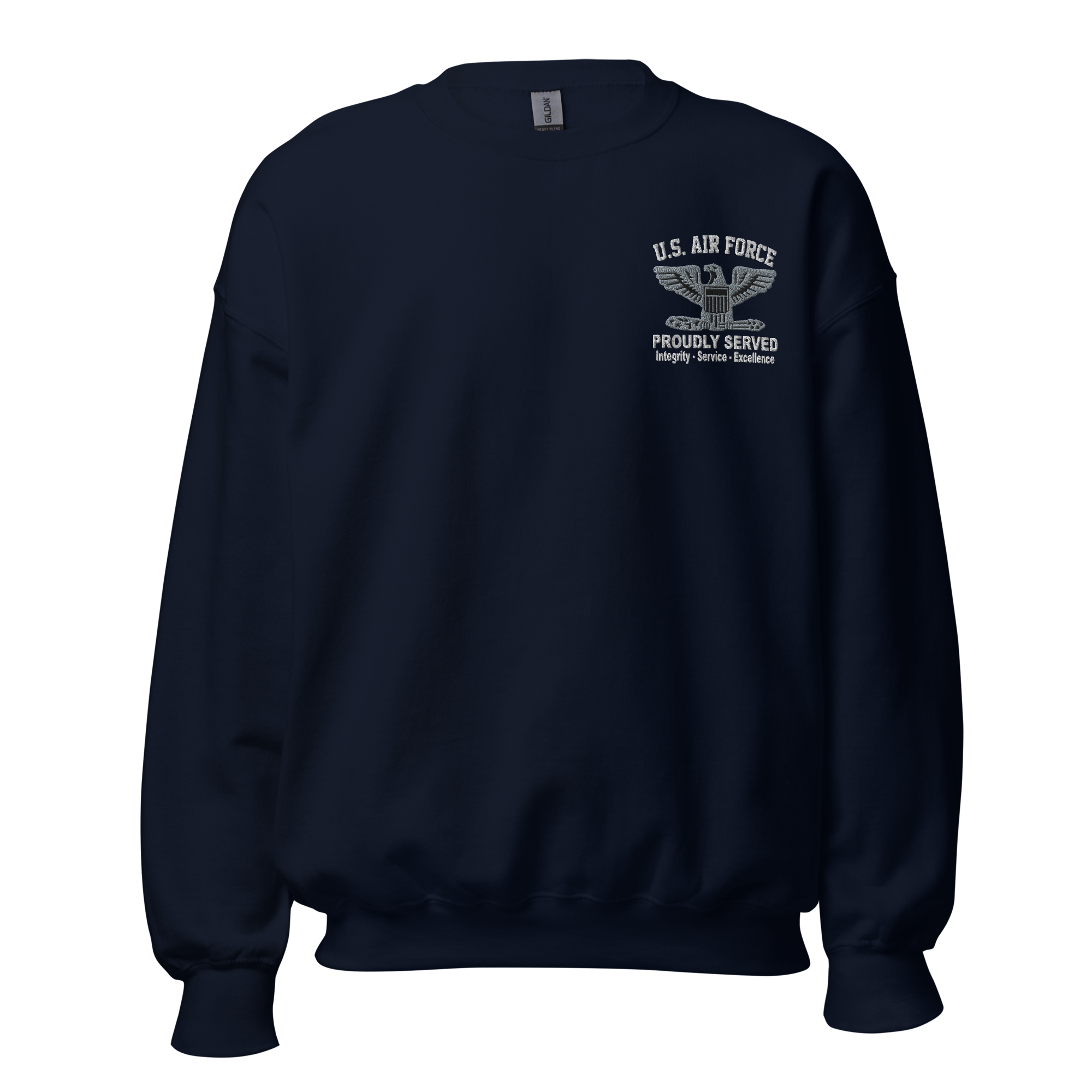 Custom US Air Force Ranks, Insignia Core Values Embroidered Unisex Sweatshirt