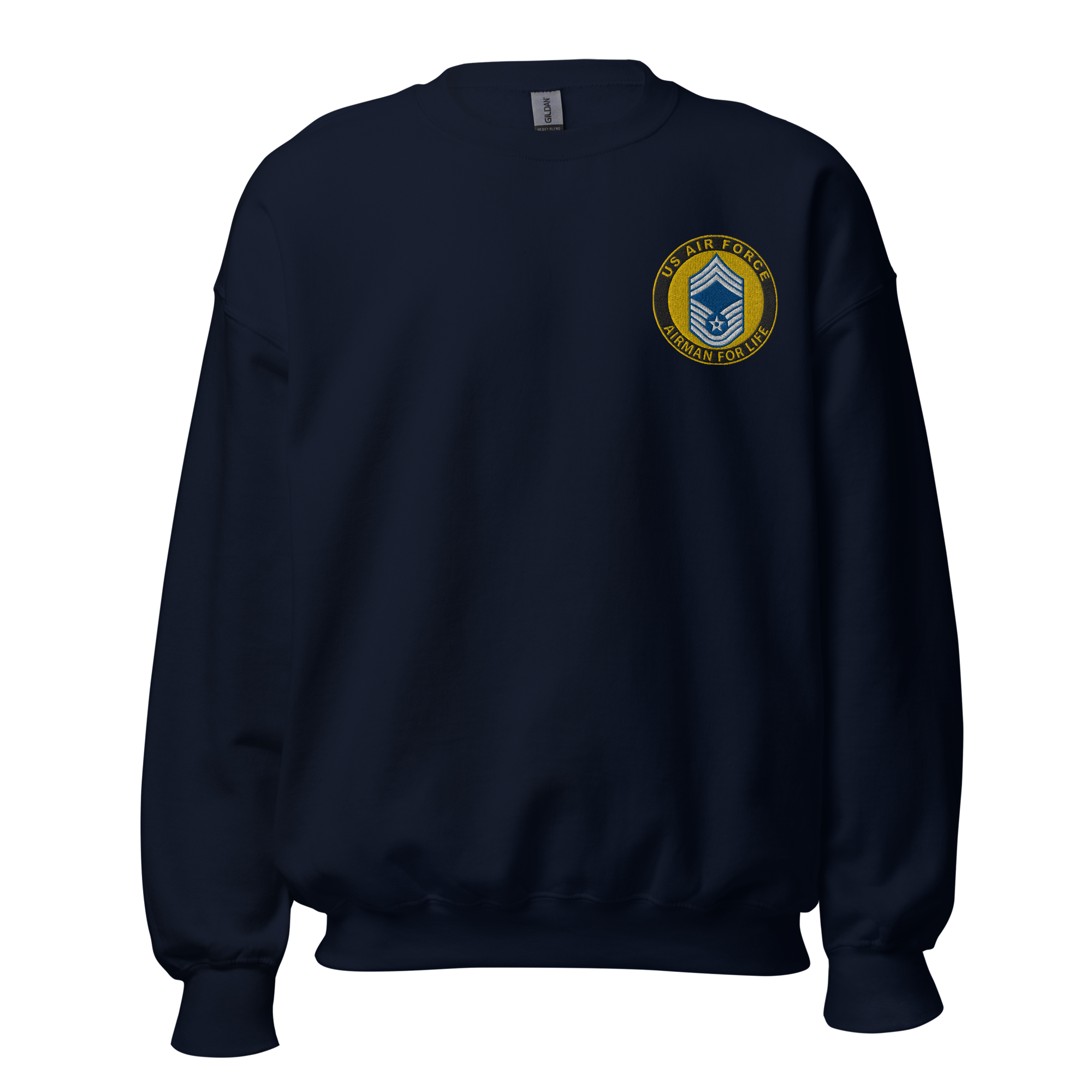 Custom US Air Force Ranks, Insignia Airman For Life Embroidered Unisex Sweatshirt