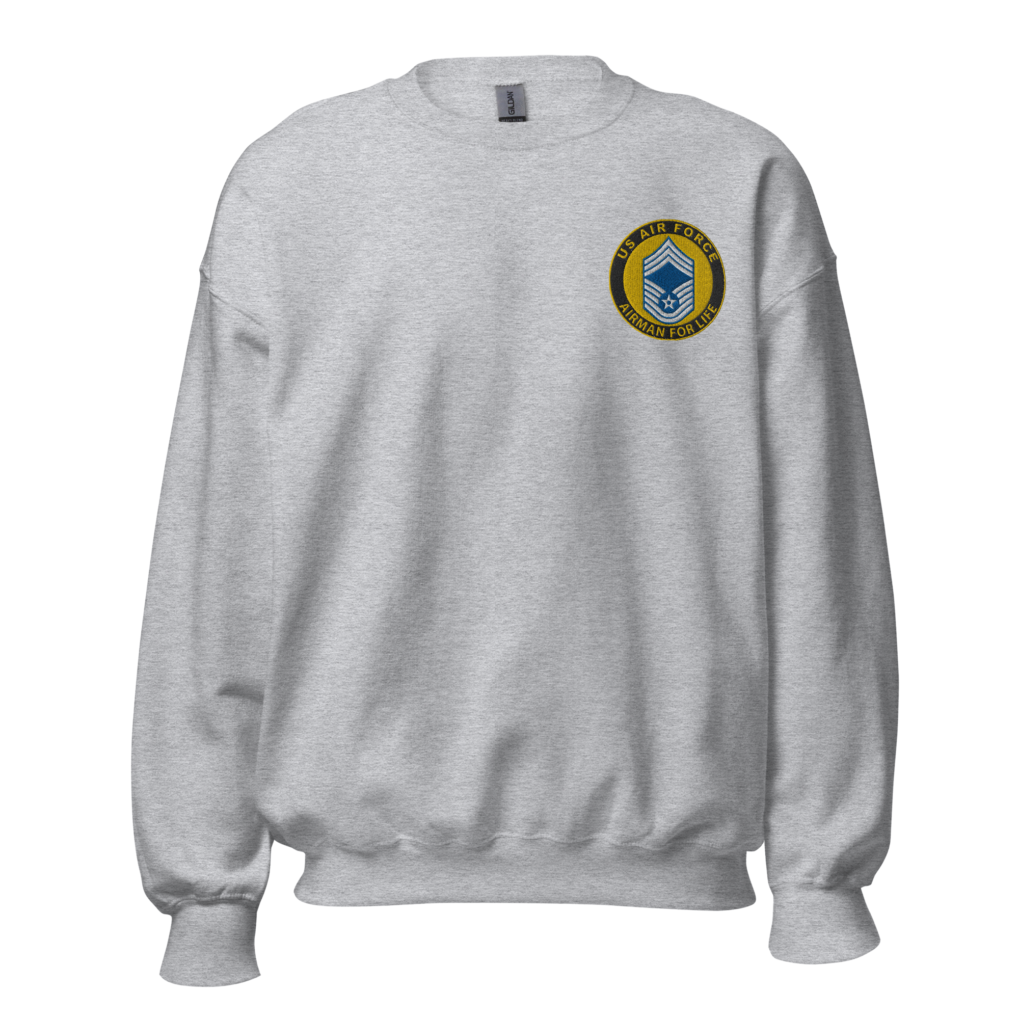 Custom US Air Force Ranks, Insignia Airman For Life Embroidered Unisex Sweatshirt