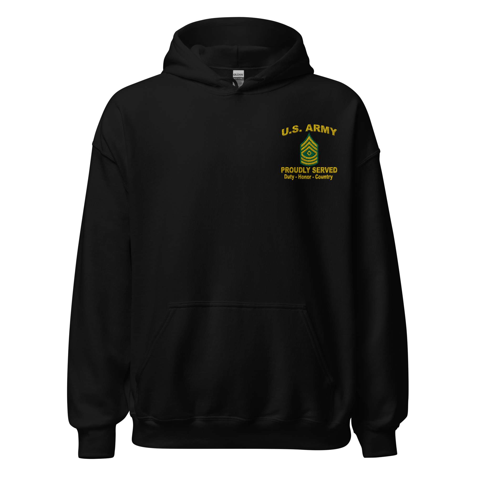 Custom US Army Ranks, Insignia Core Values Embroidered Unisex Hoodie