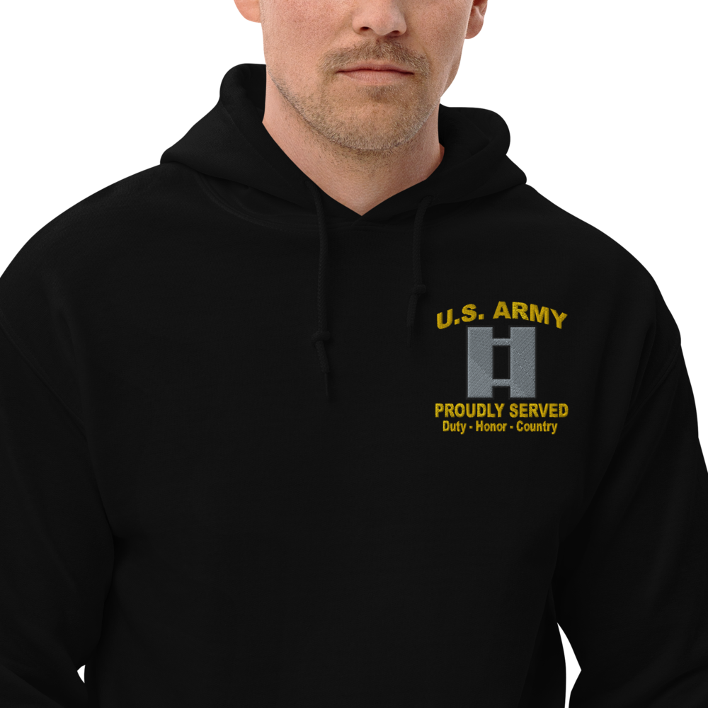 Custom US Army Ranks, Insignia Core Values Embroidered Unisex Hoodie