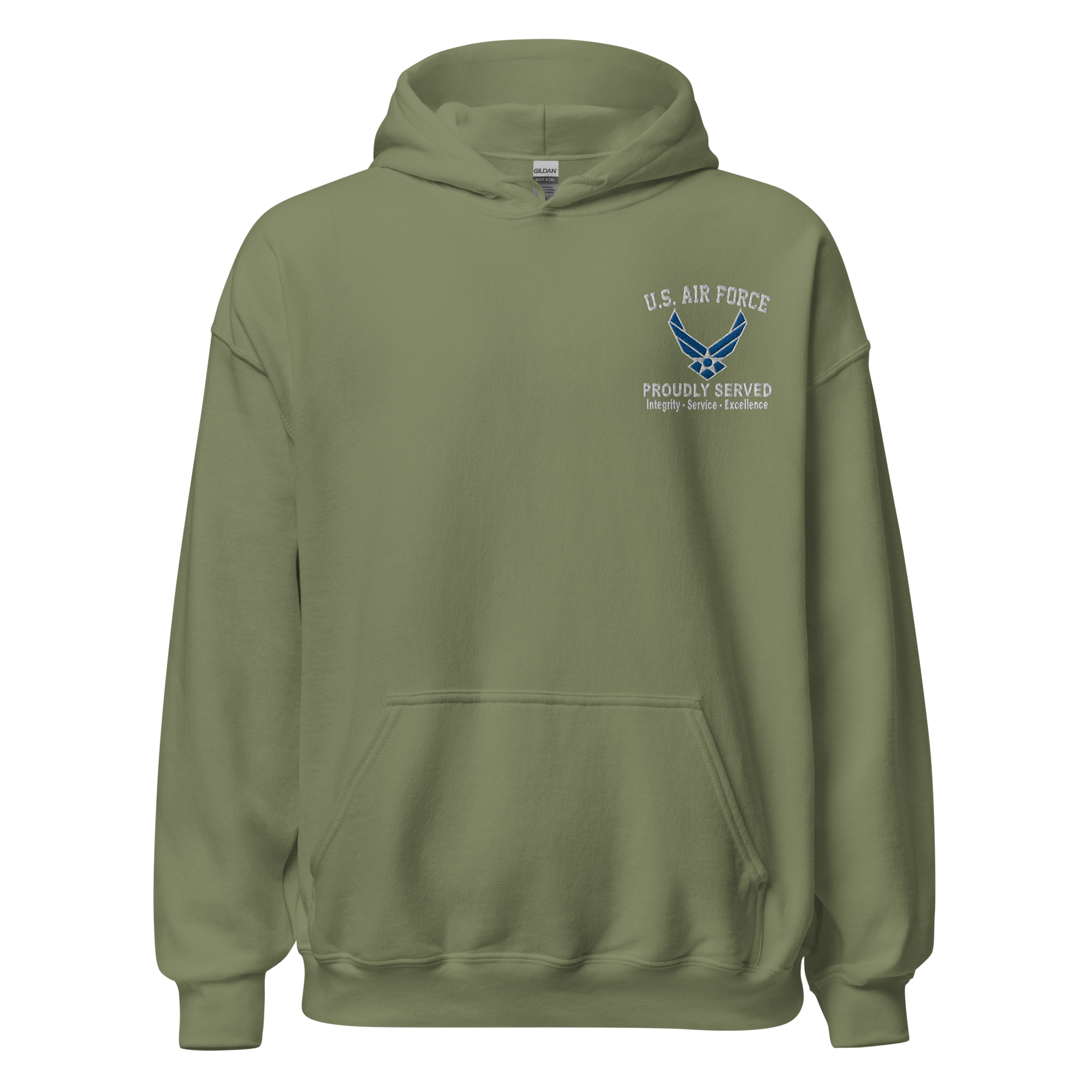 Custom US Air Force Ranks, Insignia Core Values Embroidered Unisex Hoodie