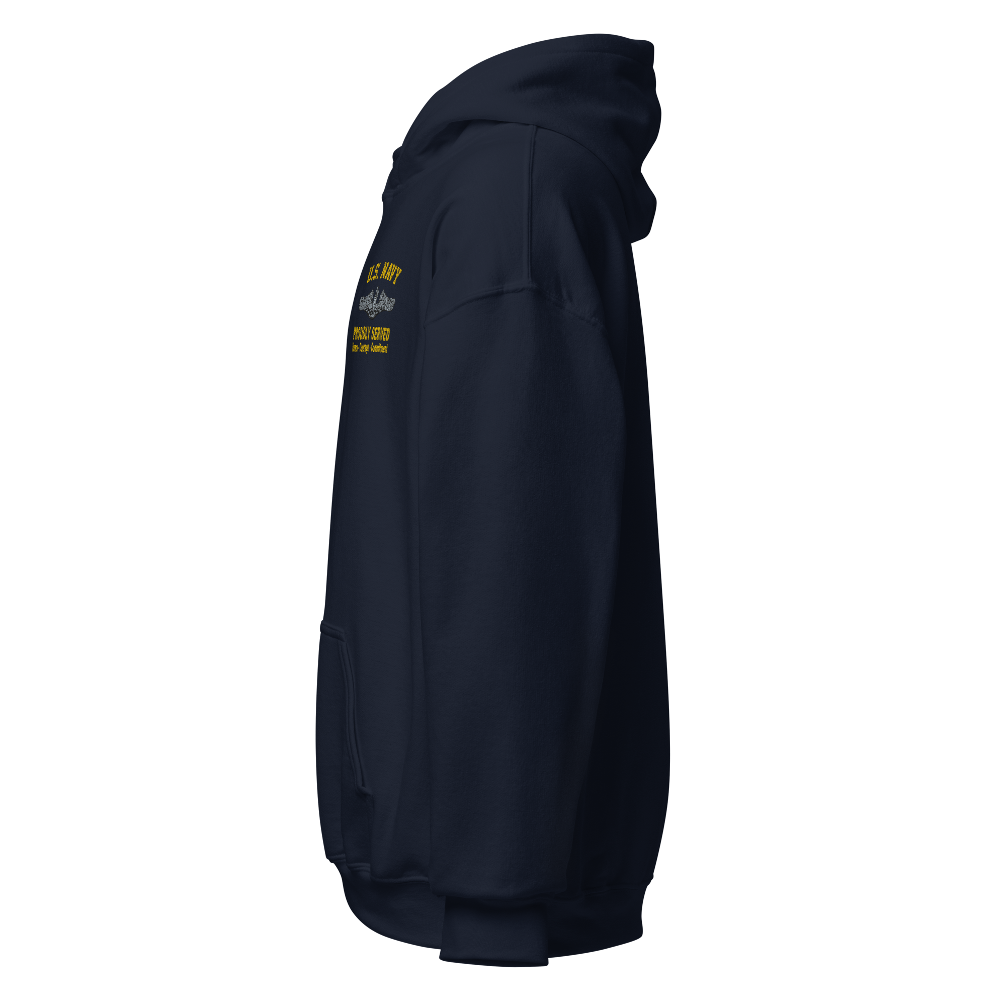 Custom US Navy Ranks, Insignia Core Values Embroidered Unisex Hoodie