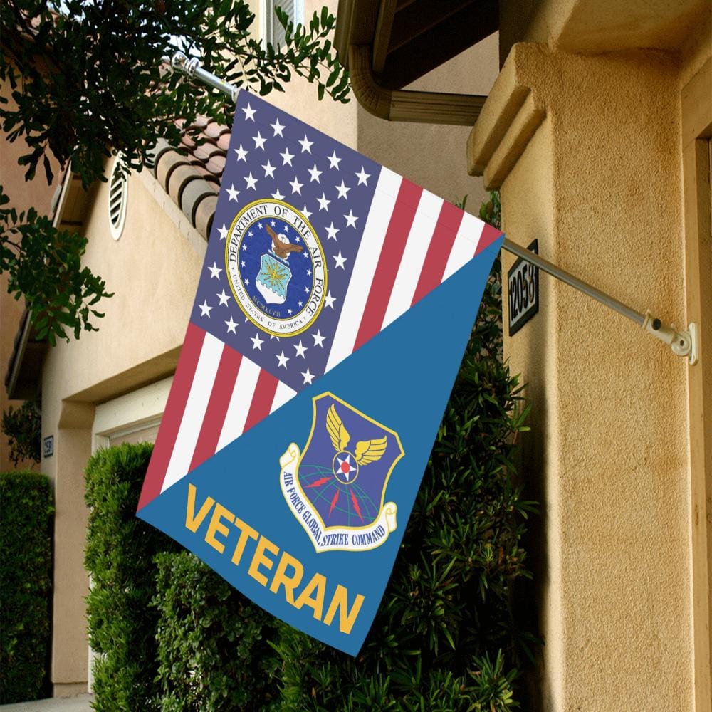 US Air Force Air Force Global Strike Command Veteran House Flag 28 inches x 40 inches Twin-Side Printing-HouseFlag-USAF-Shield-Veterans Nation