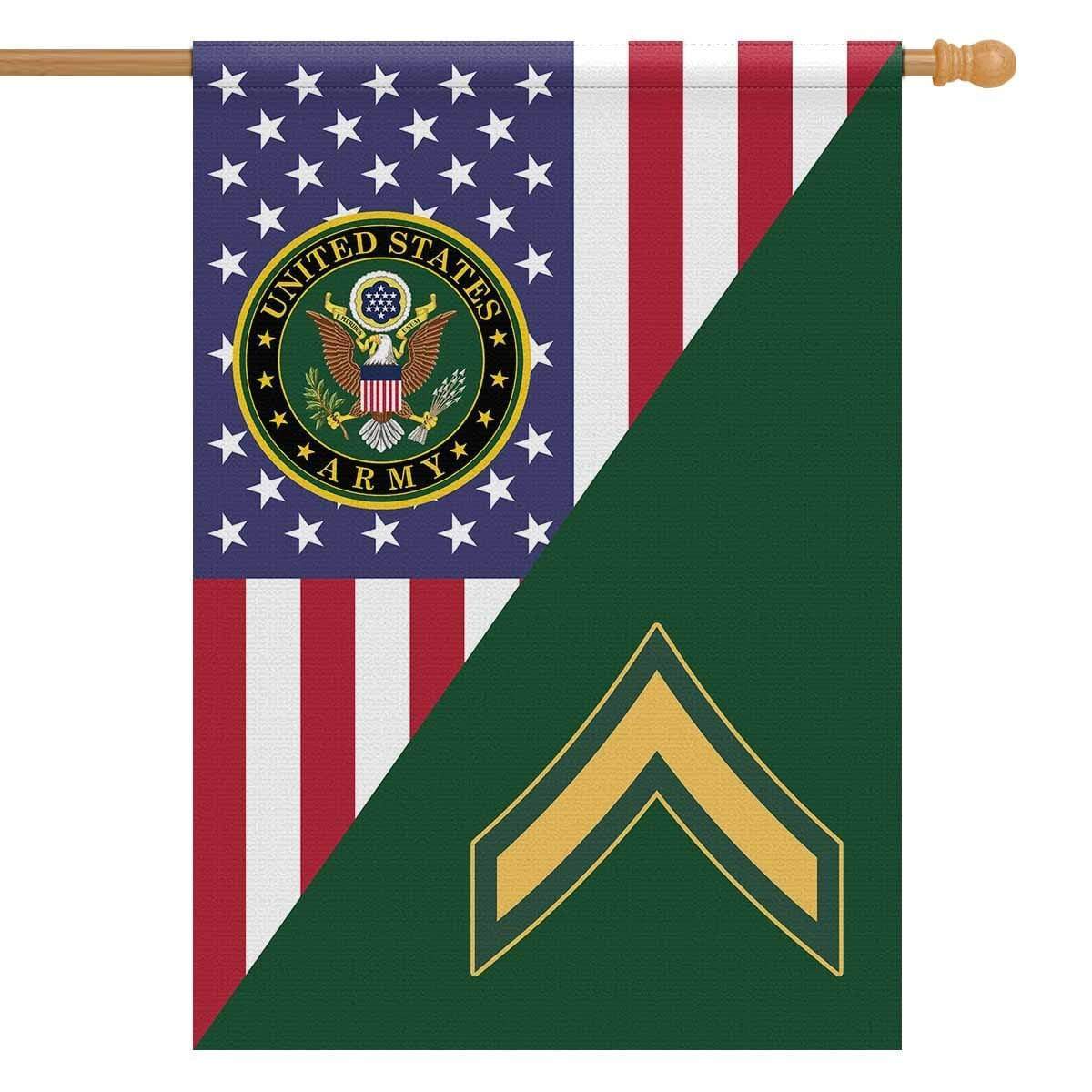 US Army Insignia With America Flag House Flag 28 Inch x 40 Inch Twin-Side Printing-HouseFlag-Army-Veterans Nation