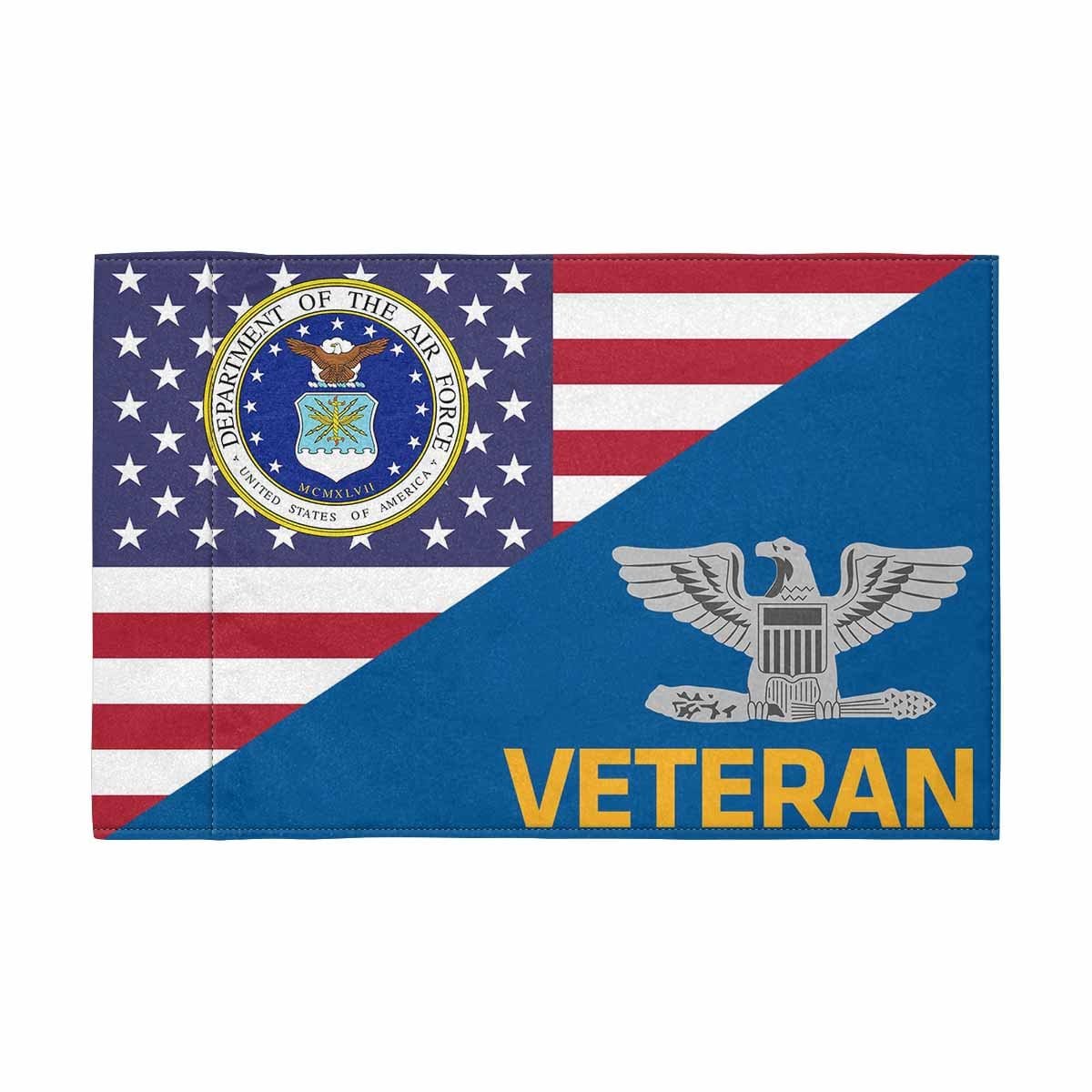 US Air Force O-6 Veteran Motorcycle Flag 9" x 6" Twin-Side Printing D01-MotorcycleFlag-USAF-Veterans Nation