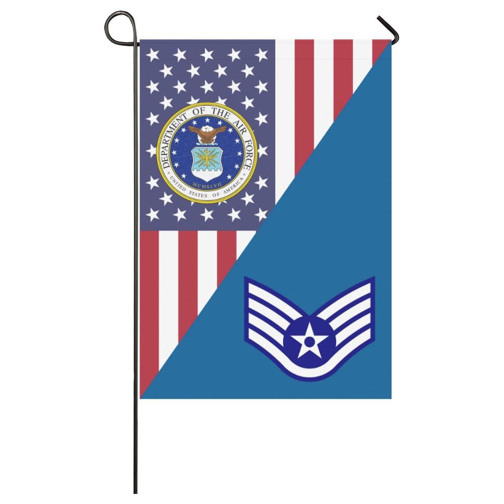 US Air Force E-5 Staff Sergeant Sgt House Flag 28 inches x 40 inches Twin-Side Printing-HouseFlag-USAF-Ranks-Veterans Nation