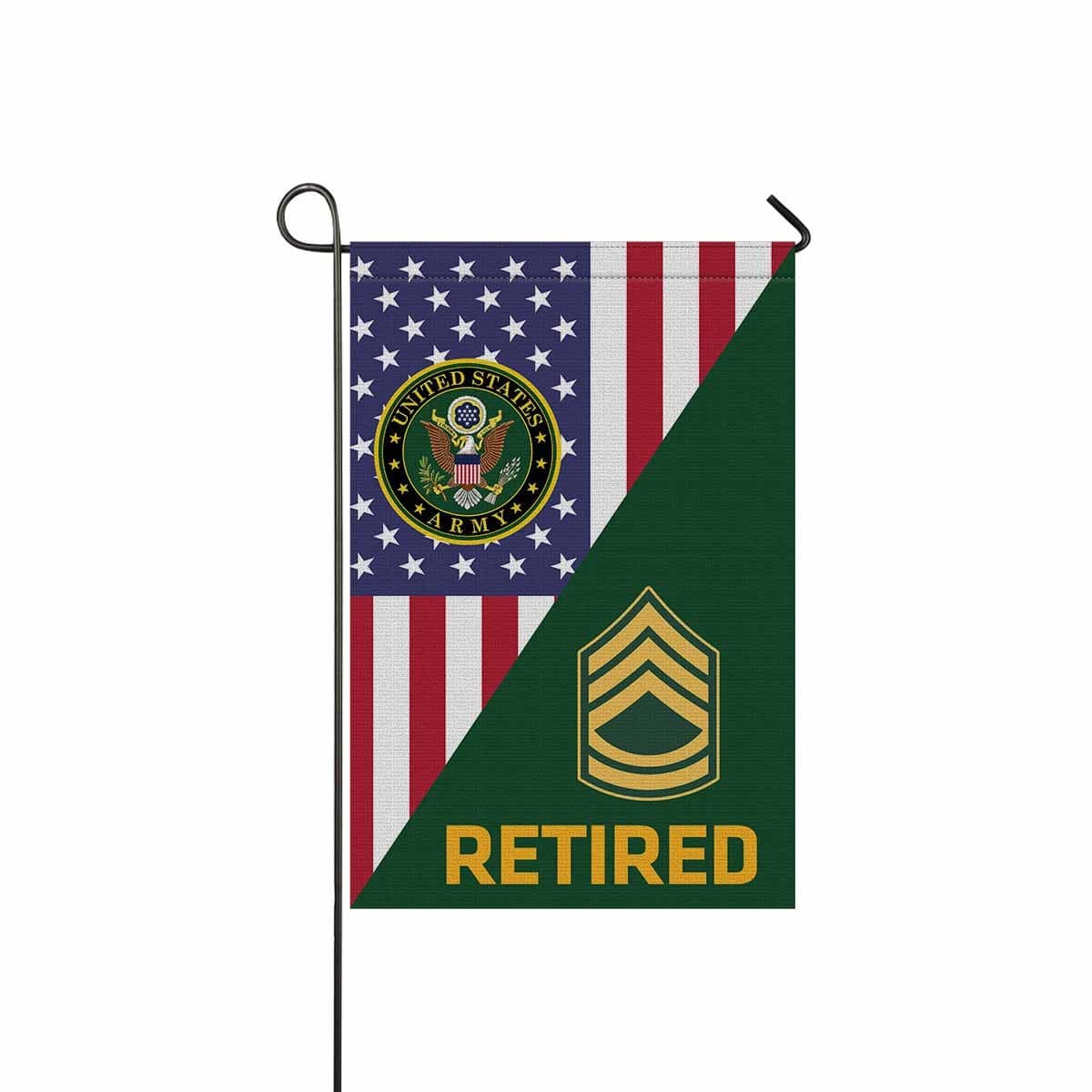 US Army E-7 Sergeant First Class E7 SFC Noncommissioned Officer Retired Garden Flag/Yard Flag 12 inches x 18 inches Twin-Side Printing-GDFlag-Army-Ranks-Veterans Nation