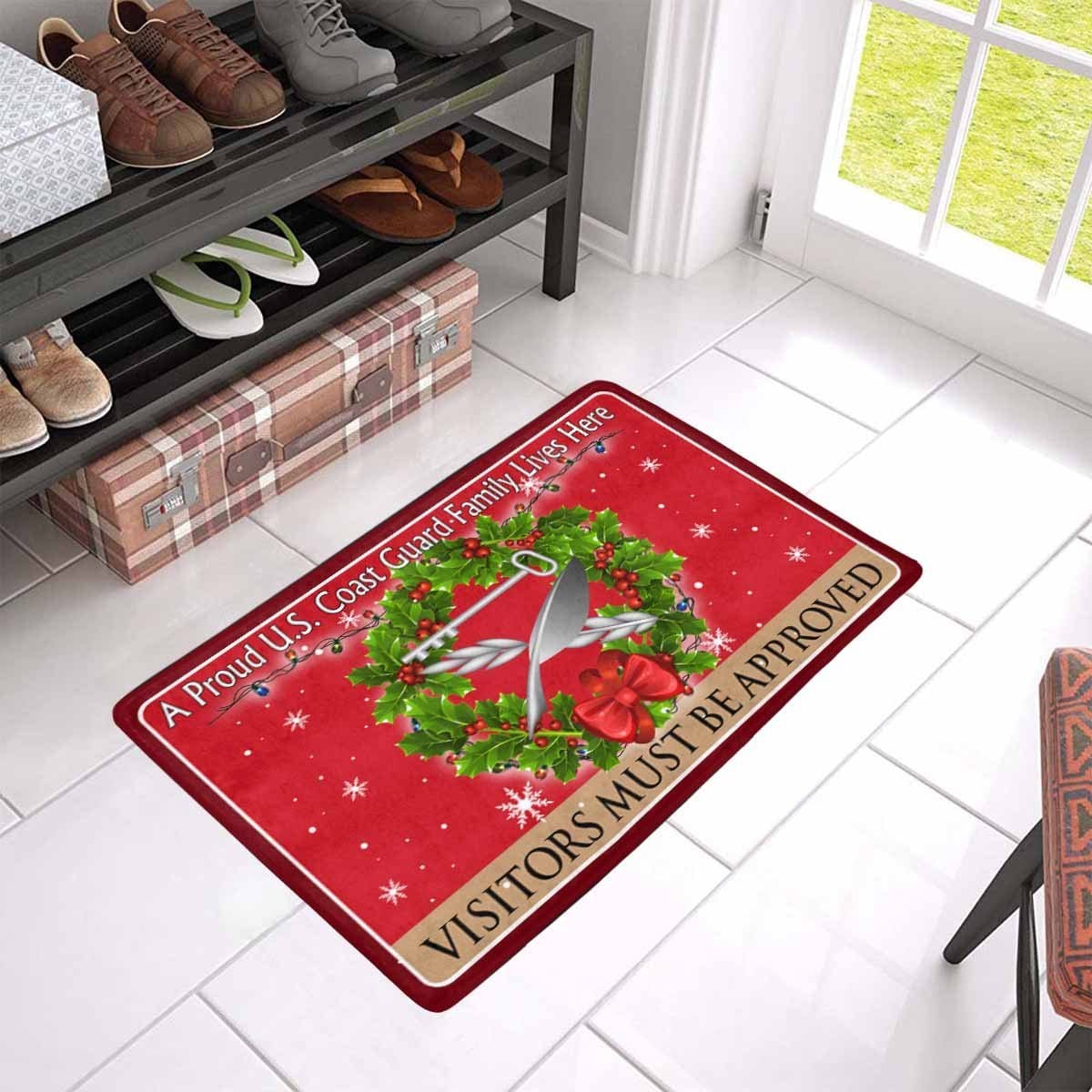 USCG CULINARY SPECIALIST CS Logo - Visitors must be approved Christmas Doormat-Doormat-USCG-Rate-Veterans Nation