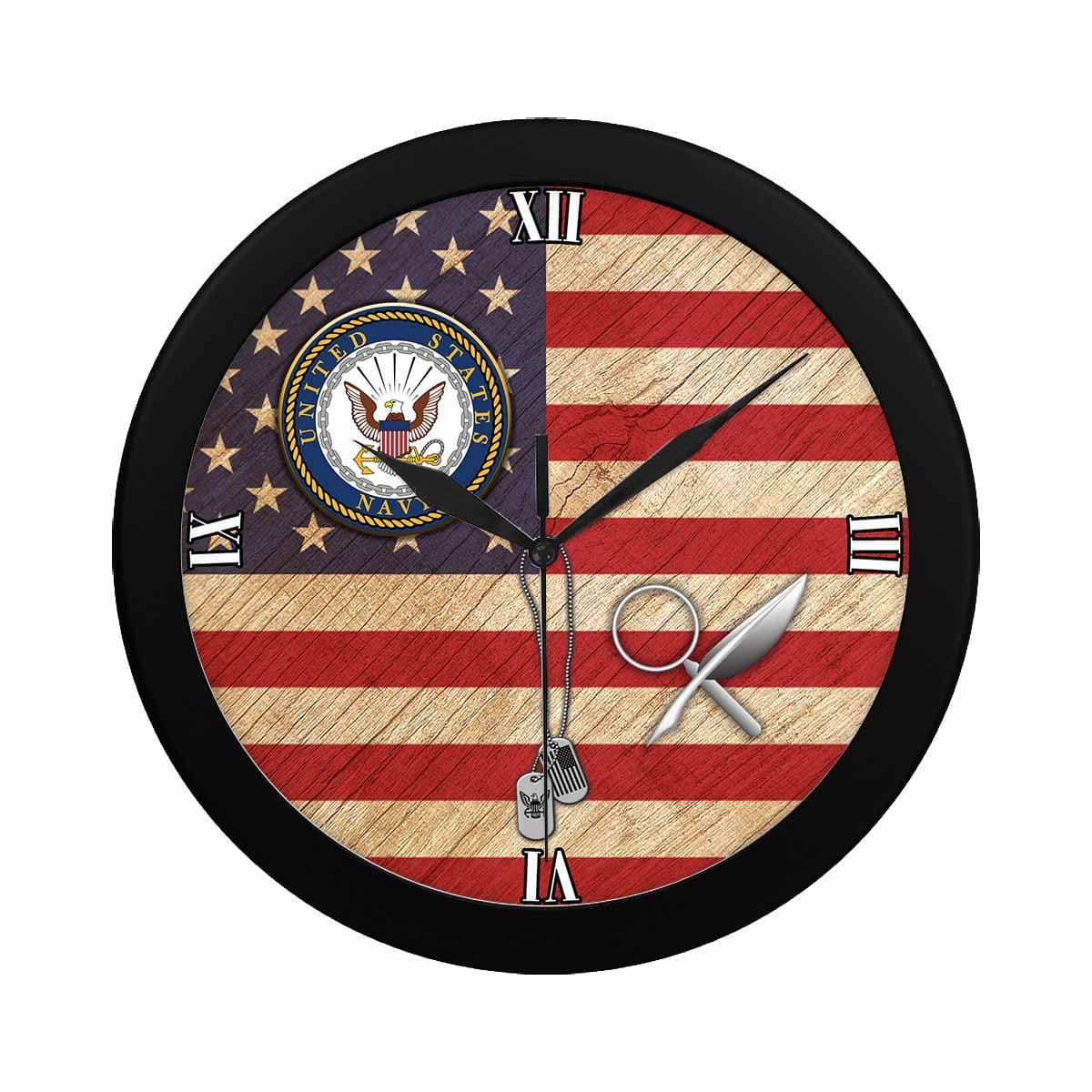 US Navy Intelligence Specialist Navy IS Wall Clock-WallClocks-Navy-Rate-Veterans Nation