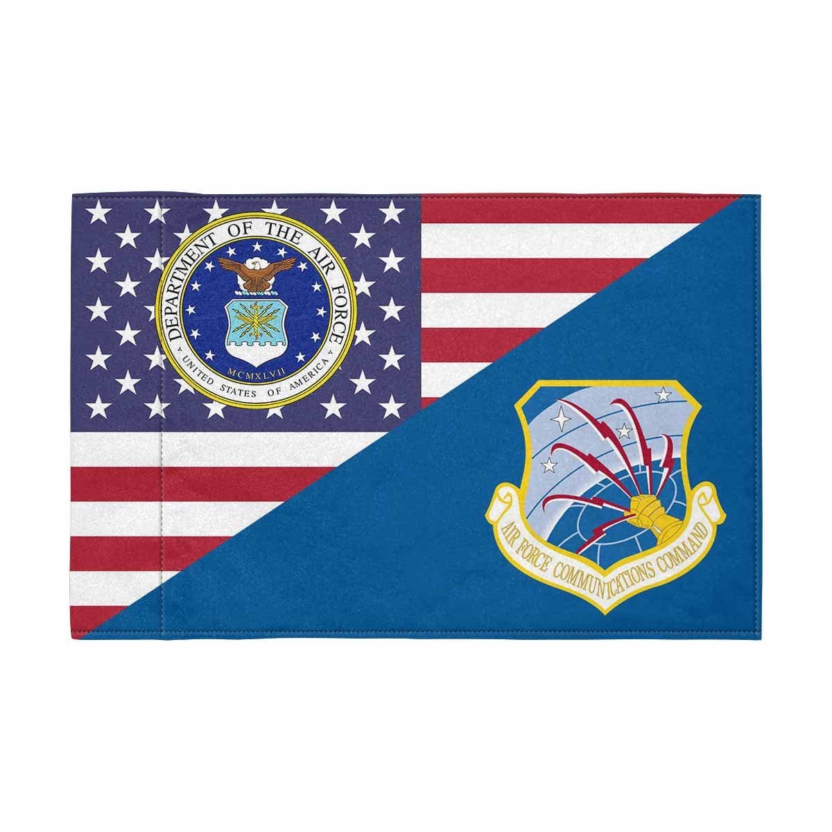 US Air Force Communications Command Motorcycle Flag 9" x 6" Twin-Side Printing D01-MotorcycleFlag-USAF-Veterans Nation