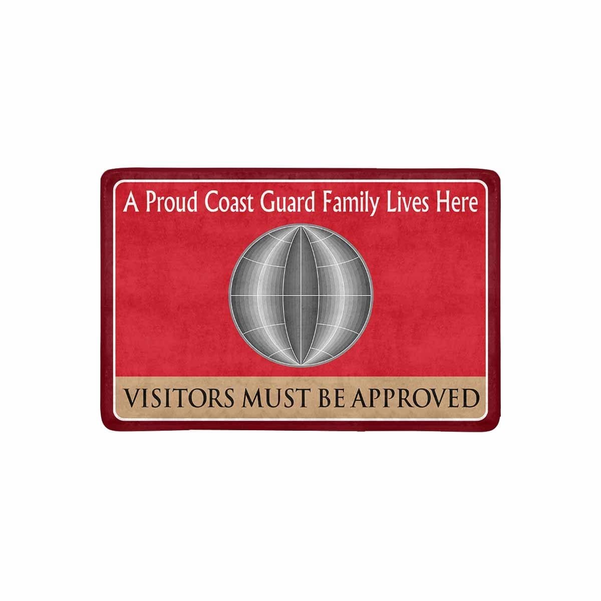 US Coast Guard Electrician's Mate EM Logo Family Doormat - Visitors must be approved (23.6 inches x 15.7 inches)-Doormat-USCG-Rate-Veterans Nation