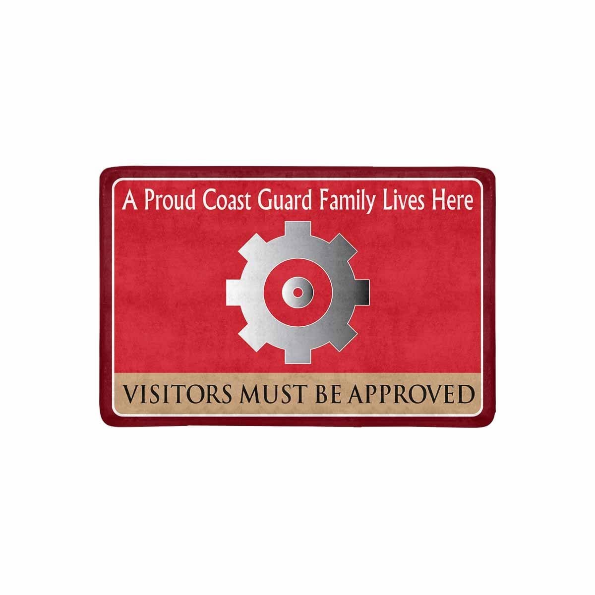 US Coast Guard Machinery Technician MK Logo Family Doormat - Visitors must be approved (23.6 inches x 15.7 inches)-Doormat-USCG-Rate-Veterans Nation