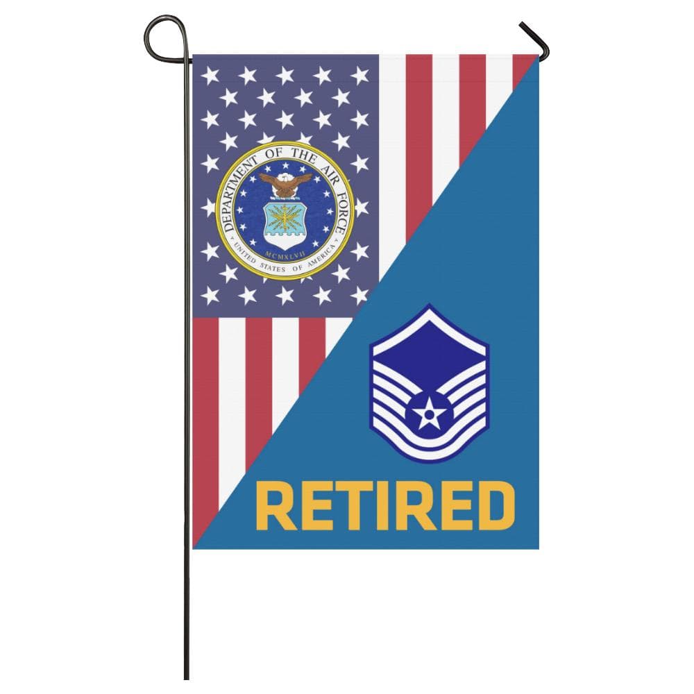 US Air Force E-7 Master Sergeant MSgt Retired House Flag 28 inches x 40 inches Twin-Side Printing-HouseFlag-USAF-Ranks-Veterans Nation