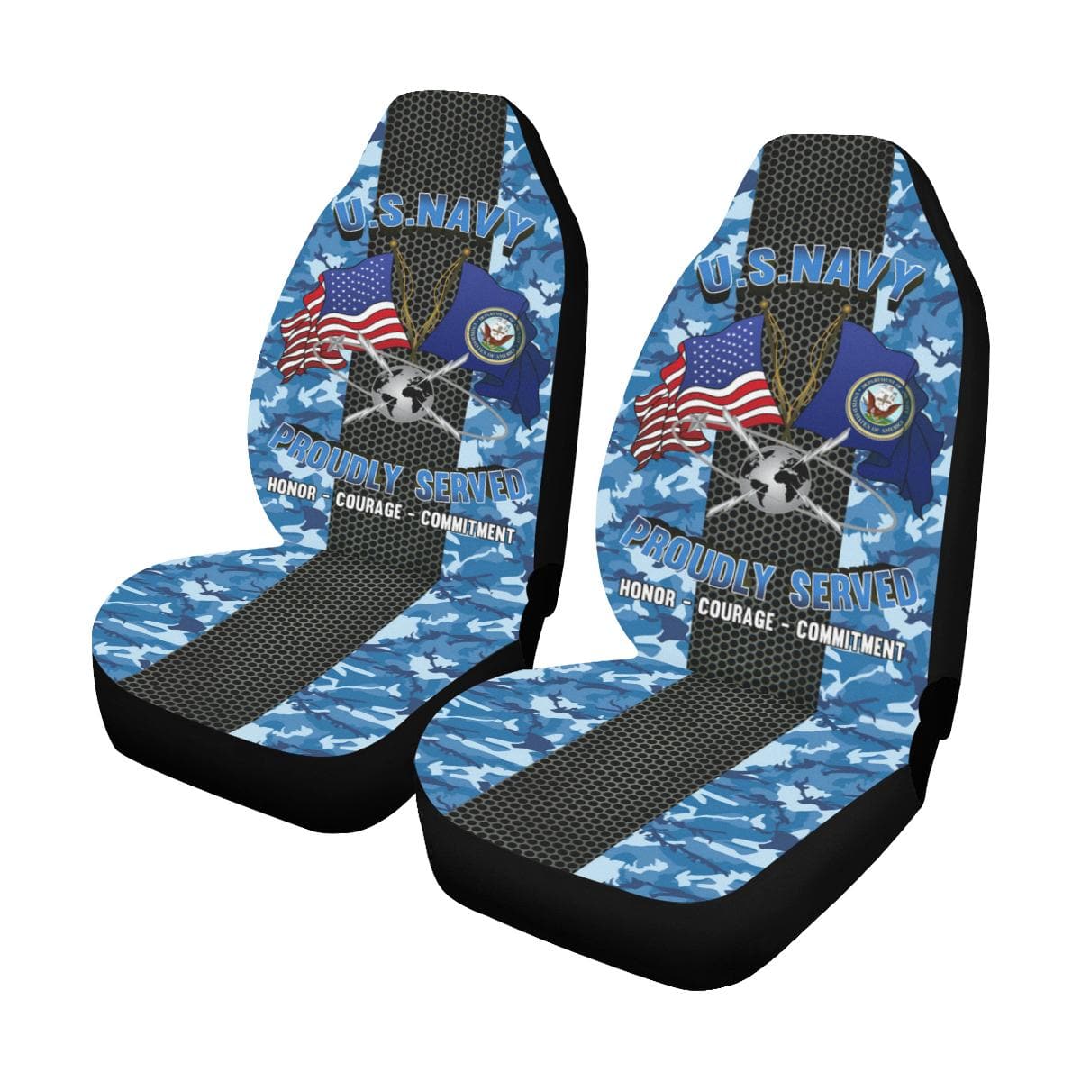 Navy Mass Communications Specialist Navy MC Car Seat Covers (Set of 2)-SeatCovers-Navy-Rate-Veterans Nation