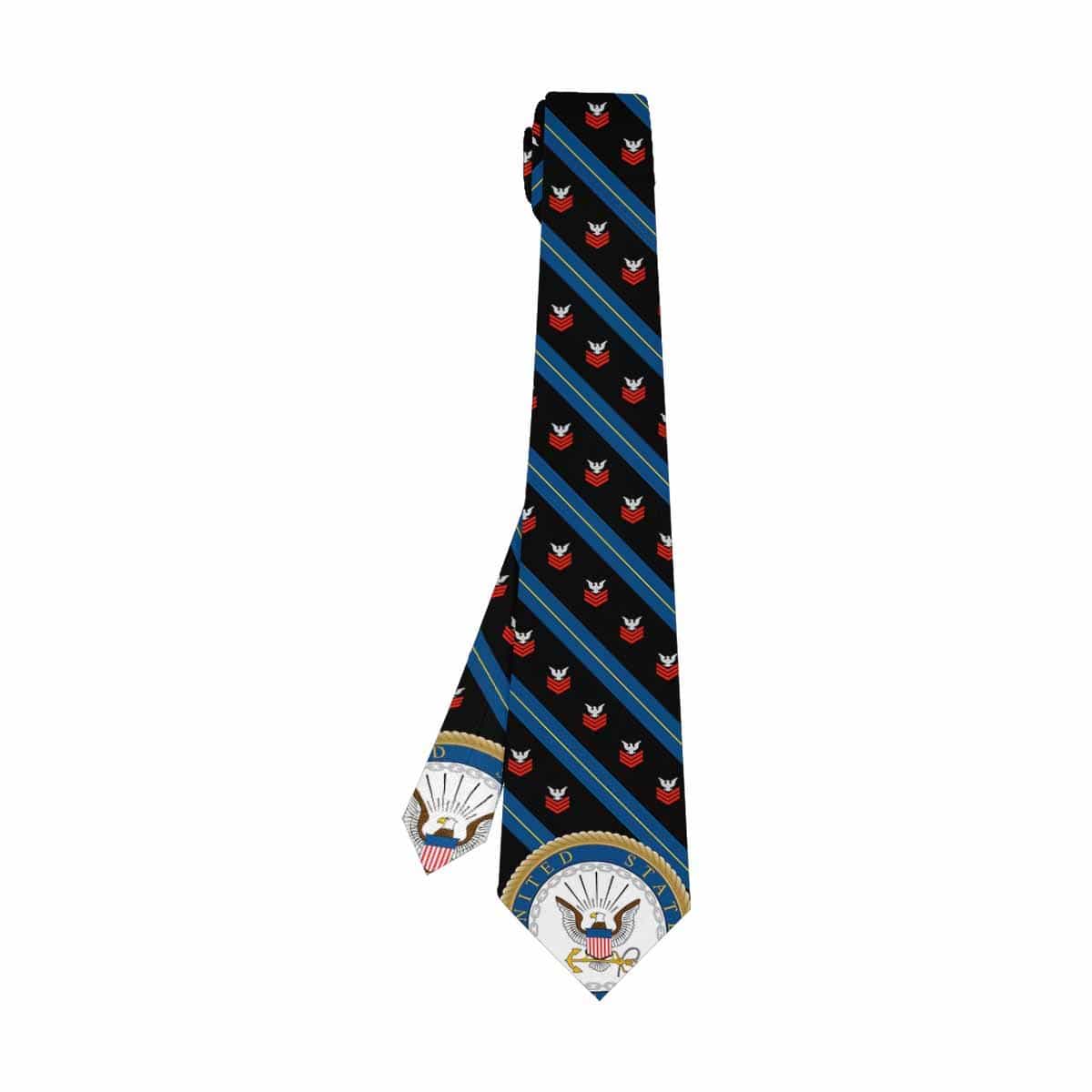 US Navy E-6 Classic Necktie (Two Sides)-Necktie-Navy-Collar-Veterans Nation