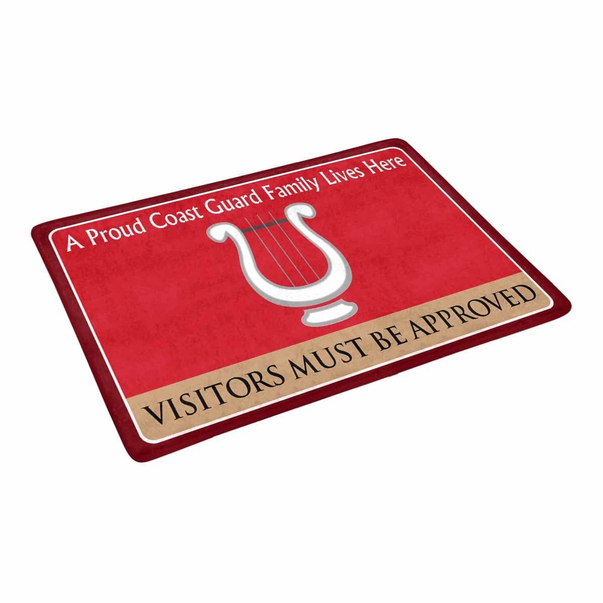 US Coast Guard Musician MU Logo Family Doormat - Visitors must be approved (23.6 inches x 15.7 inches)-Doormat-USCG-Rate-Veterans Nation