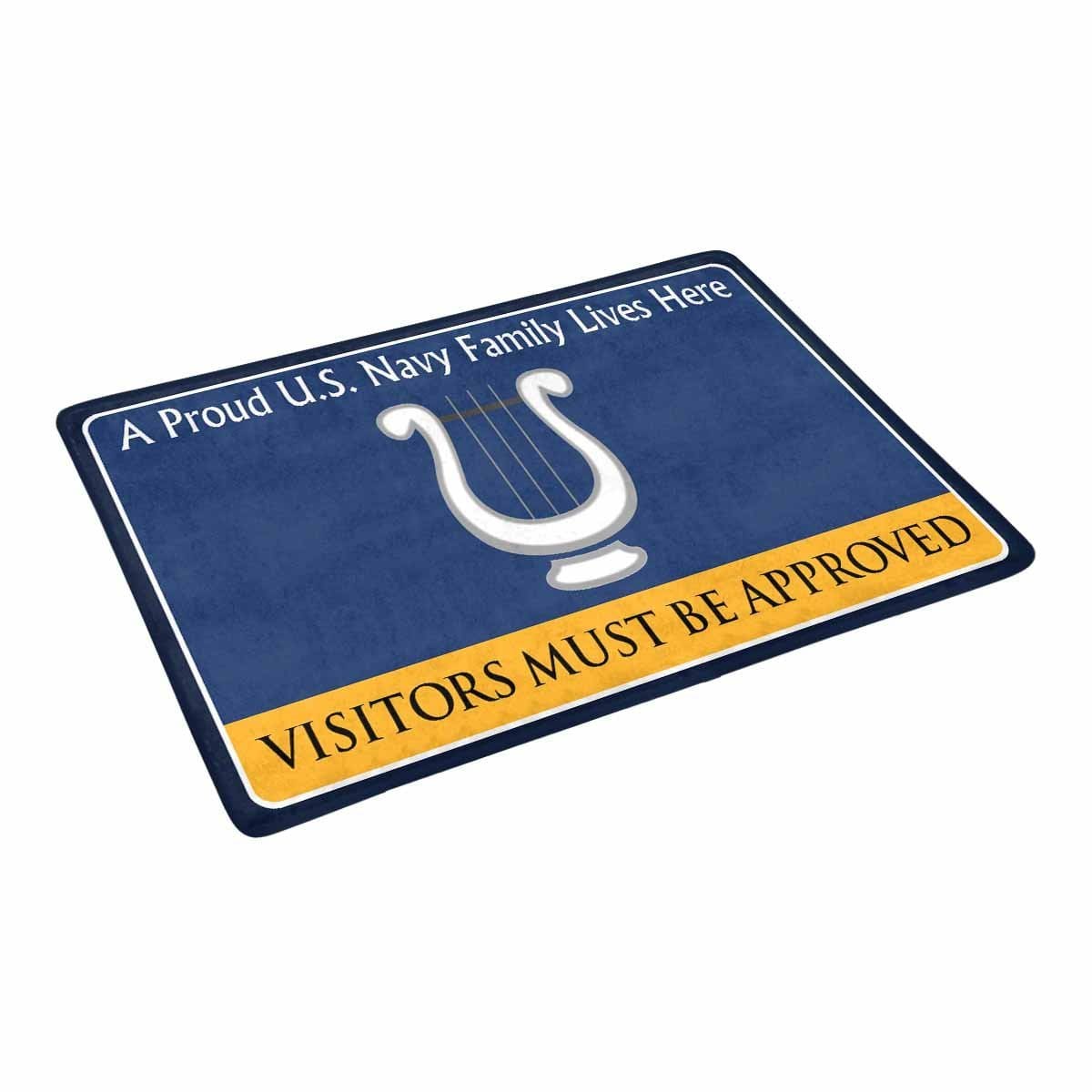 Navy Musician Navy MU Family Doormat - Visitors must be approved (23,6 inches x 15,7 inches)-Doormat-Navy-Rate-Veterans Nation