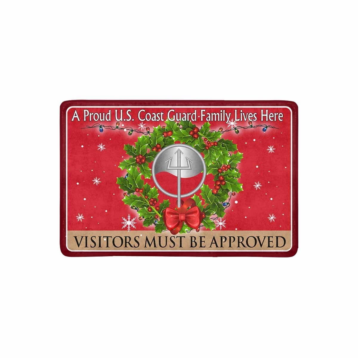 USCG MARINE SCIENCE TECHNICIAN MST Logo - Visitors must be approved Christmas Doormat-Doormat-USCG-Rate-Veterans Nation