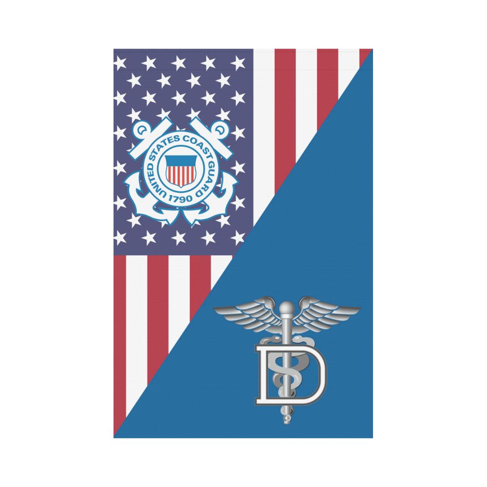 US Coast Guard Dental Technician DT Garden Flag/Yard Flag 12 inches x 18 inches-GDFlag-USCG-Rate-Veterans Nation