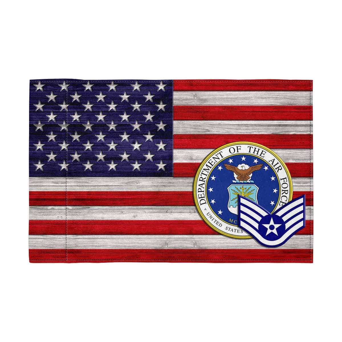 US Air Force E-5 Motorcycle Flag 9" x 6" Twin-Side Printing D02-MotorcycleFlag-USAF-Veterans Nation