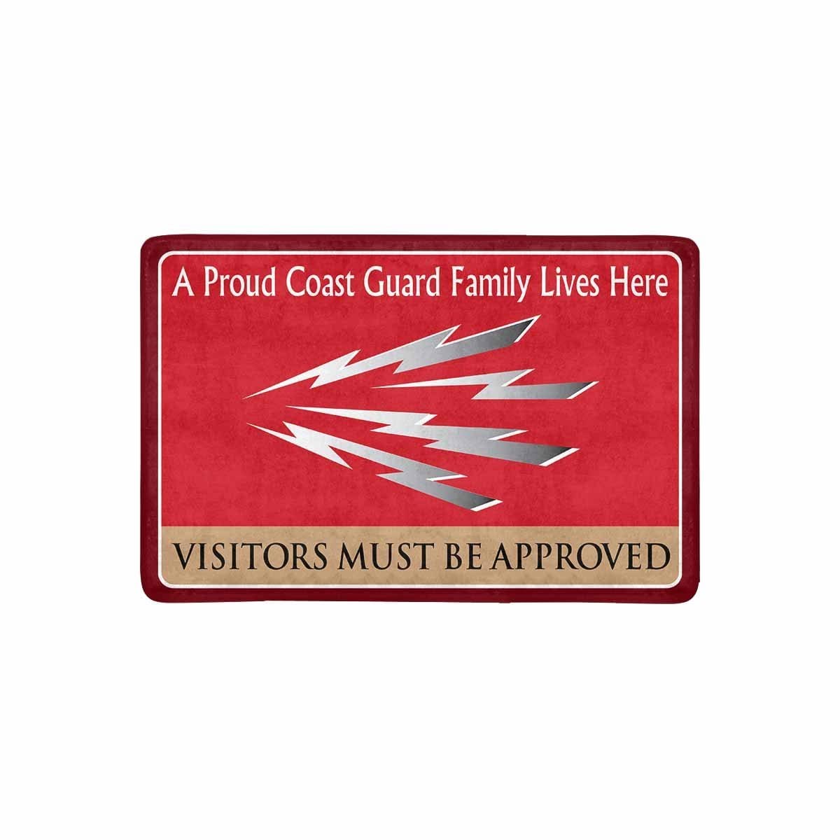 US Coast Guard Telecommunications Specialist TC Logo Family Doormat - Visitors must be approved (23.6 inches x 15.7 inches)-Doormat-USCG-Rate-Veterans Nation