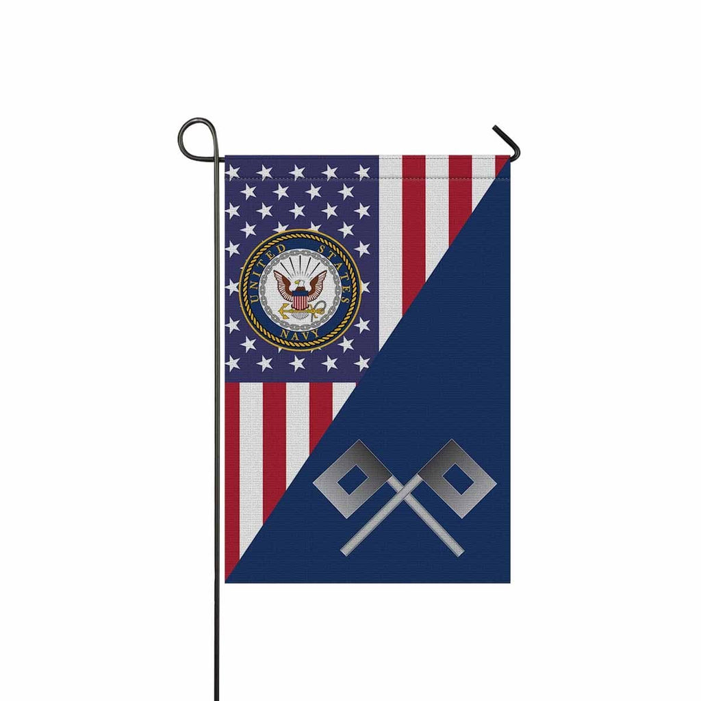 US Navy Signalman Navy SN Garden Flag/Yard Flag 12 inches x 18 inches Twin-Side Printing-GDFlag-Navy-Rate-Veterans Nation