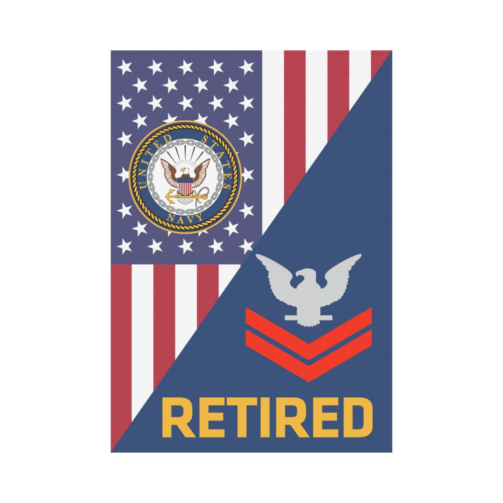 US Navy E-5 Petty Officer Second Class E5 PO2 Collar Device Retired House Flag 28 inches x 40 inches Twin-Side Printing-HouseFlag-Navy-Collar-Veterans Nation