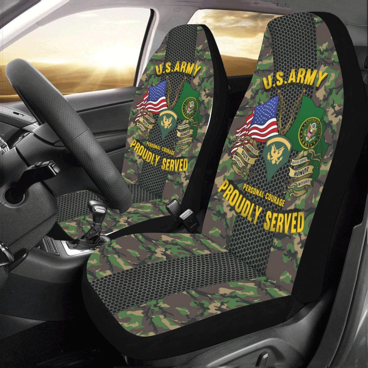 US Army E-5 SPC E5 SP5 Specialist 5 Specialist 2nd Class - Car Seat Covers Car Seat Covers (Set of 2)-SeatCovers-Army-Ranks-Veterans Nation