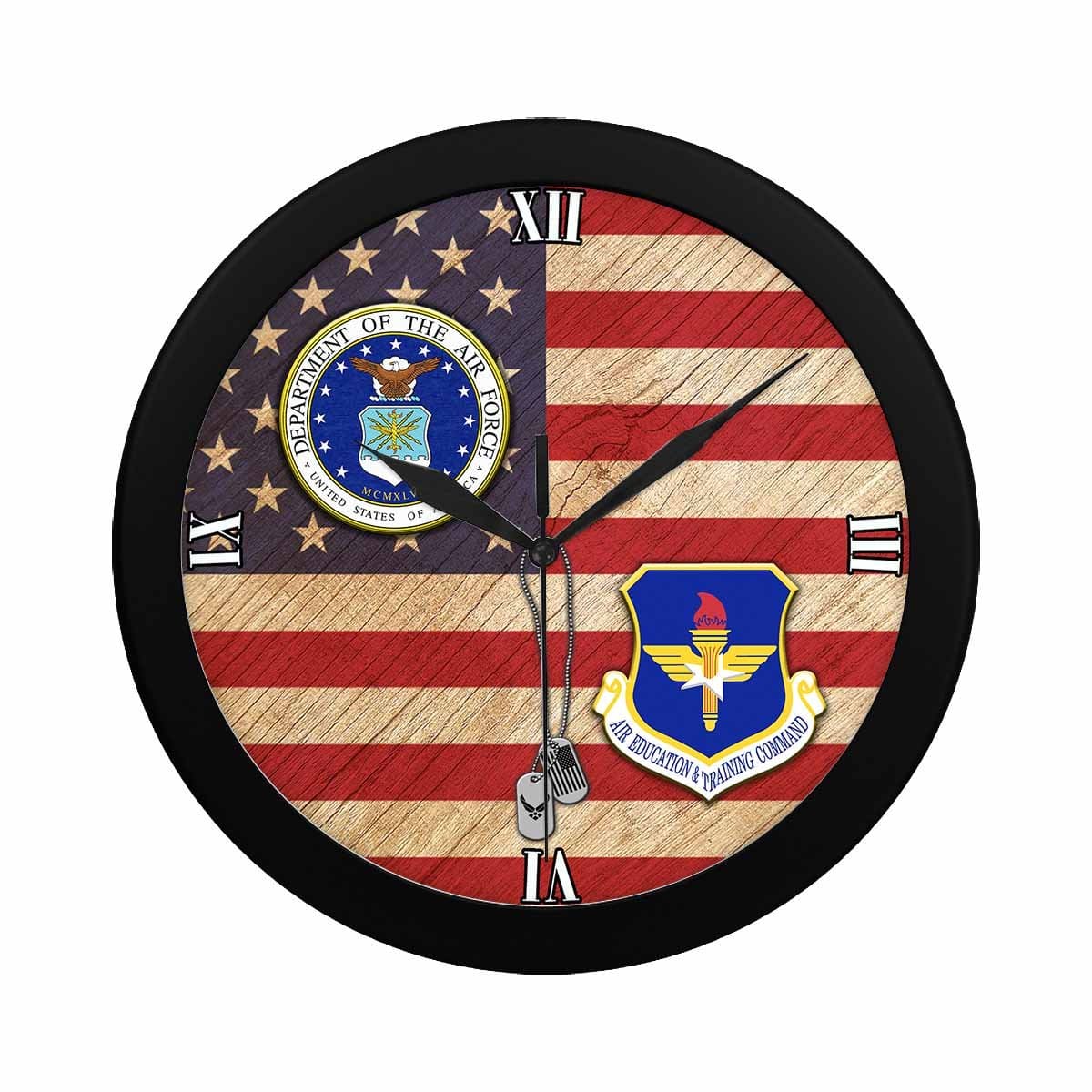 US Air Force Air Education and Training Command Wall Clock-WallClocks-USAF-Shield-Veterans Nation