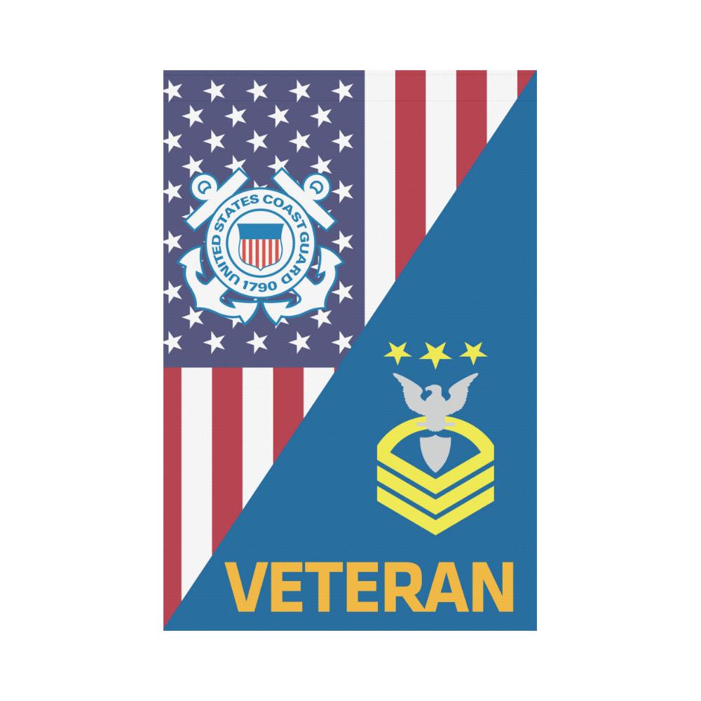 US Coast Guard E-9 Master Chief Petty Officer Veteran Garden Flag/Yard Flag 12 inches x 18 inches Twin-Side Printing-GDFlag-USCG-Collar-Veterans Nation