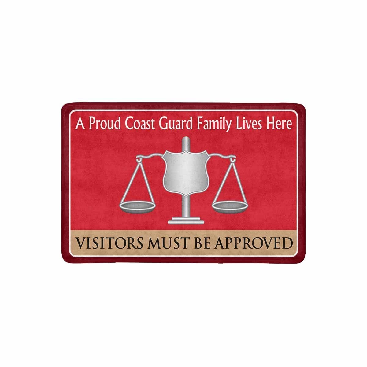 USCG INVESTIGATOR IV Logo Family Doormat - Visitors must be approved (23.6 inches x 15.7 inches)-Doormat-USCG-Rate-Veterans Nation