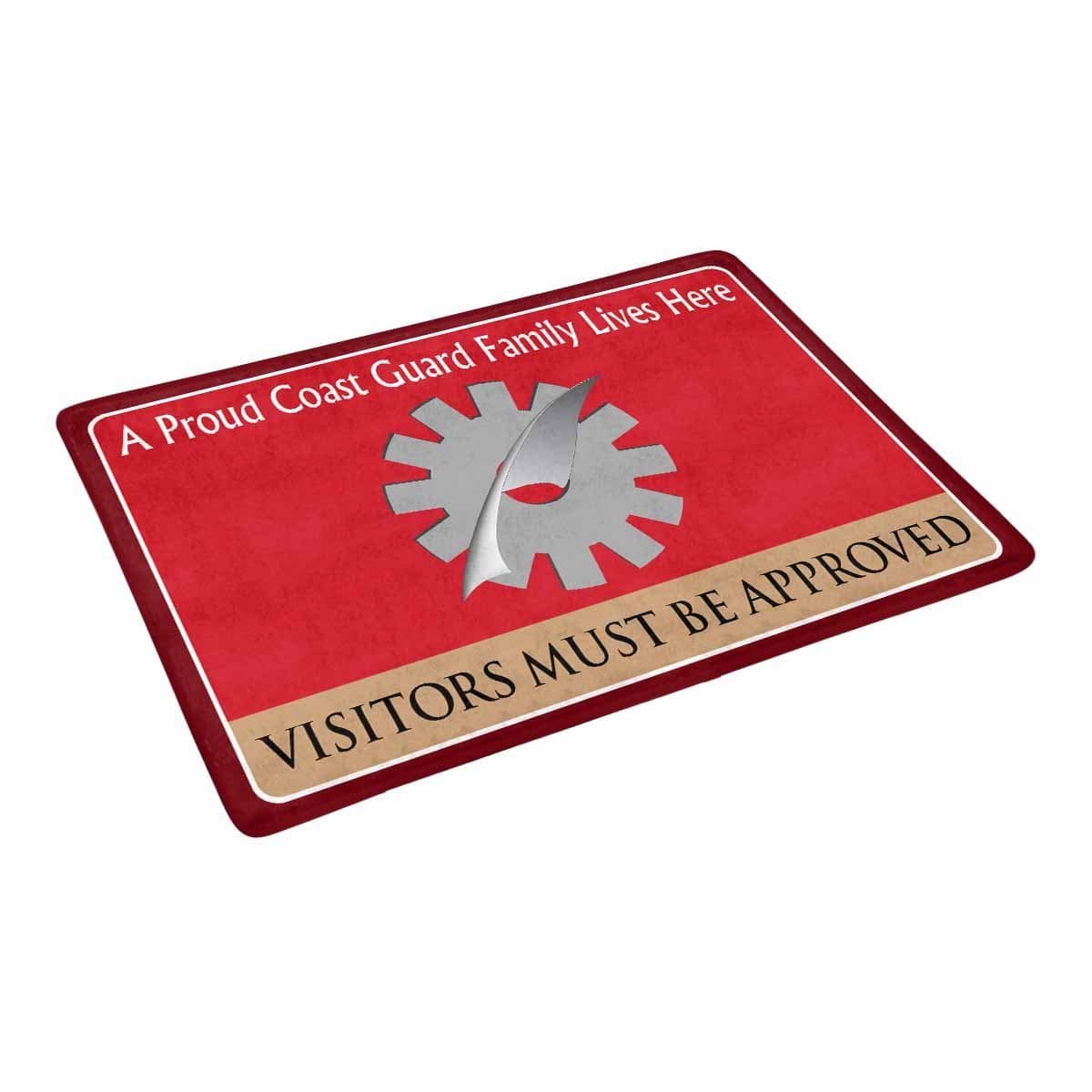 US Coast Guard Data Processing Technician DP Logo Family Doormat - Visitors must be approved (23.6 inches x 15.7 inches)-Doormat-USCG-Rate-Veterans Nation