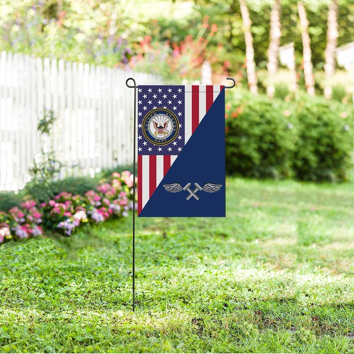 US Navy Aviation Structural Mechanic Navy AM Garden Flag/Yard Flag 12 inches x 18 inches Twin-Side Printing-GDFlag-Navy-Rate-Veterans Nation