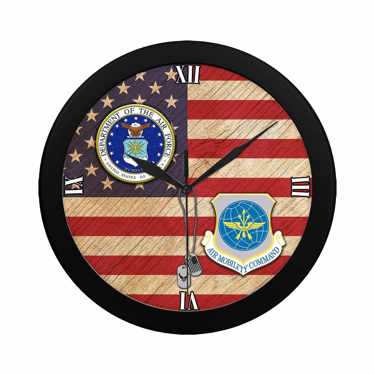 US Air Force Air Mobility Command Wall Clock-WallClocks-USAF-Shield-Veterans Nation